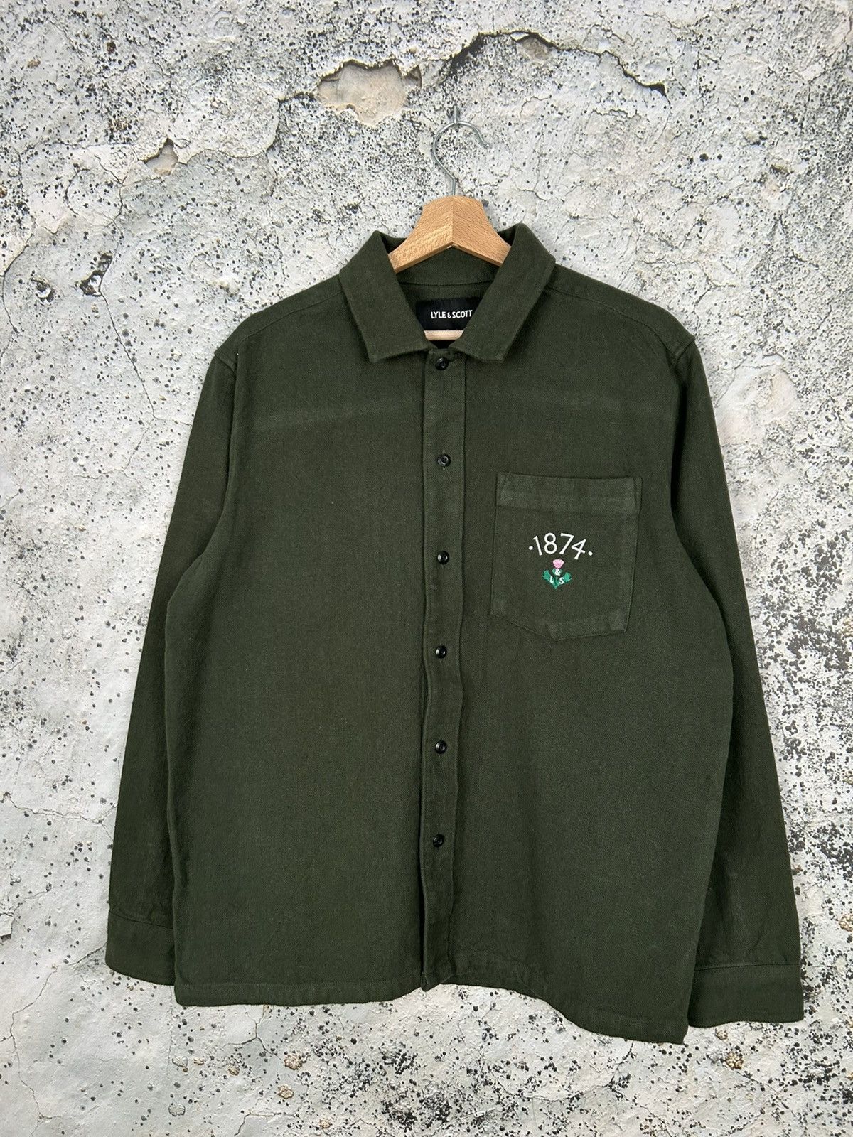 Lyle & Scott Lyle & Scott Green Khaki Shirt Basic Streetwear Size US M / EU 48-50 / 2 - 1 Thumbnail
