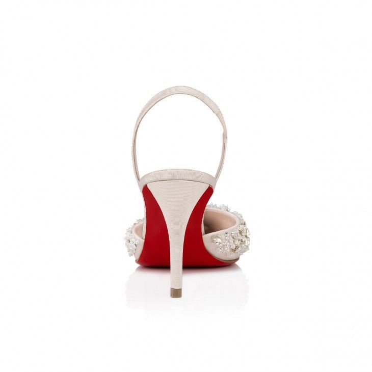 Christian Louboutin o1s1wg110225 Queenissima Sling 80MM in Leche Size US 6 / IT 36 - 3 Thumbnail