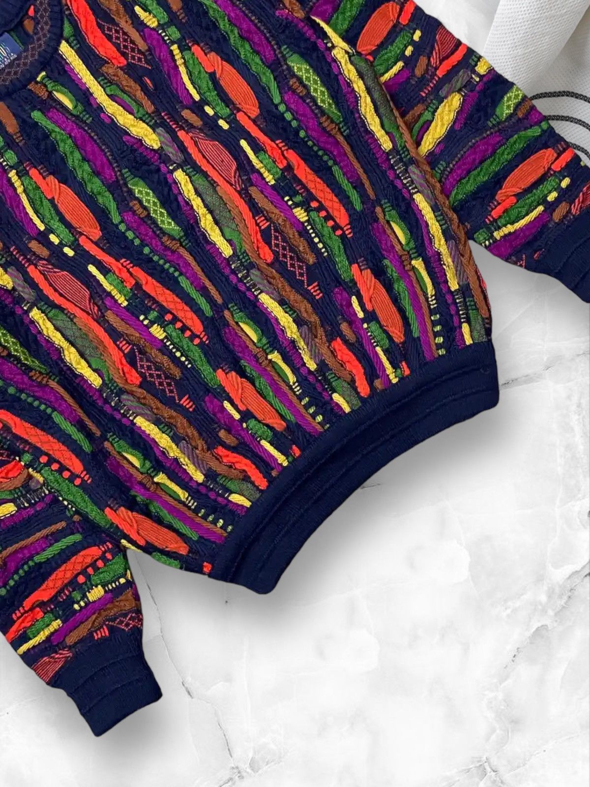 Coogi × Vintage Vintage 90s Limnos Coogi Style Cable Knit Sweater Pure Wool Size US L / EU 52-54 / 3 - 5 Thumbnail