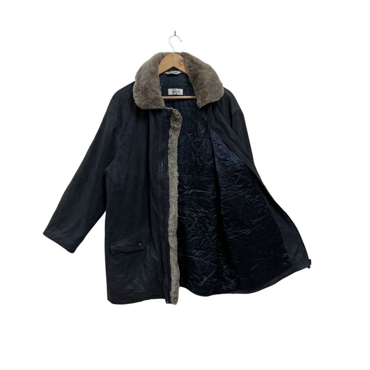 Bally Vintage Bally Leather Jacket Fur Size US XL / EU 56 / 4 - 2 Thumbnail