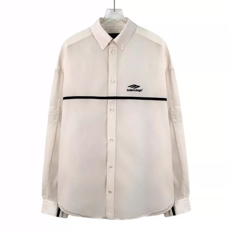 Balenciaga Balenciaga Beige striped logo monogram embroidered lapel s Size US M / EU 48-50 / 2 - 1 Thumbnail