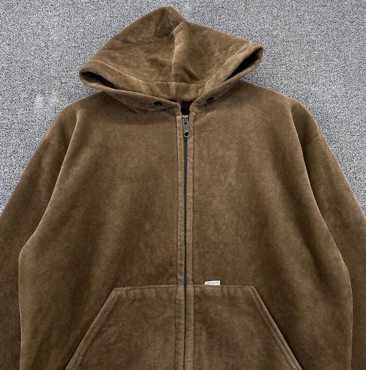 Carhartt Vintage 1990s Carhartt Fleece Faux Fur Zip Up Hoodie Jacket Size US M / EU 48-50 / 2 - 5 Thumbnail
