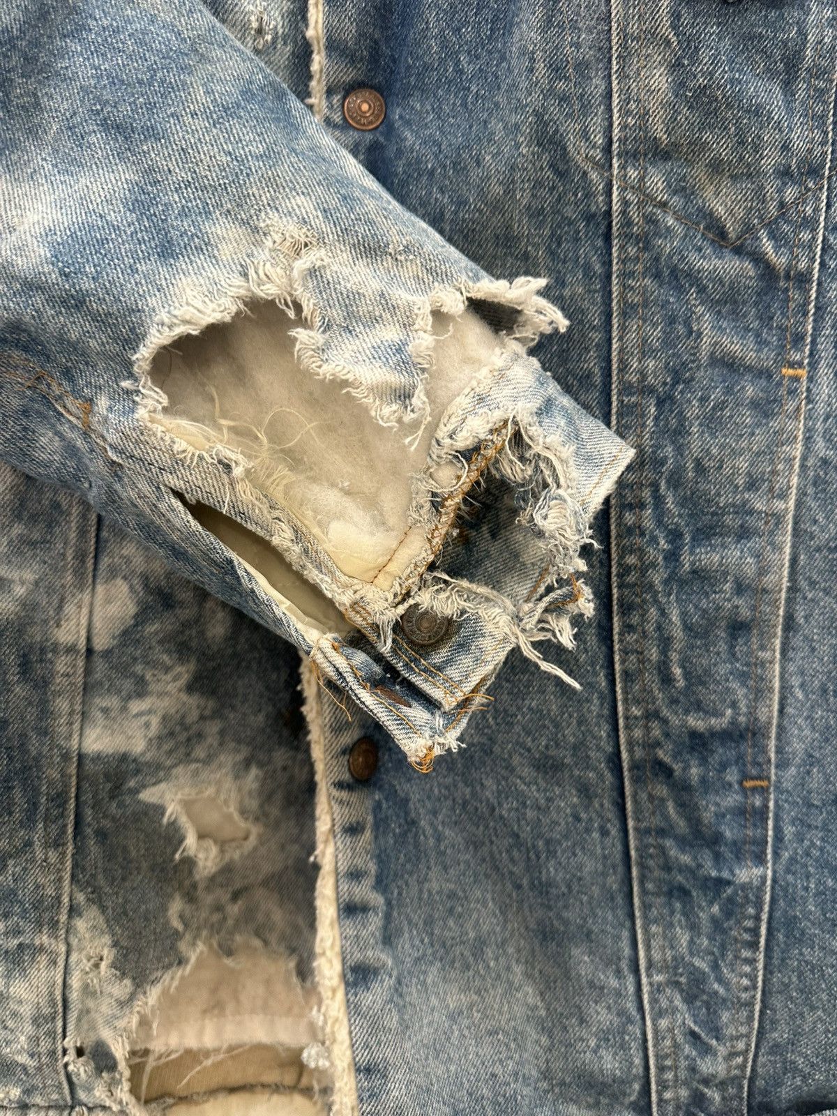 Levi's Vintage 1970s Thrashed Levis Sherpa Lined Jacket Size US L / EU 52-54 / 3 - 4 Thumbnail