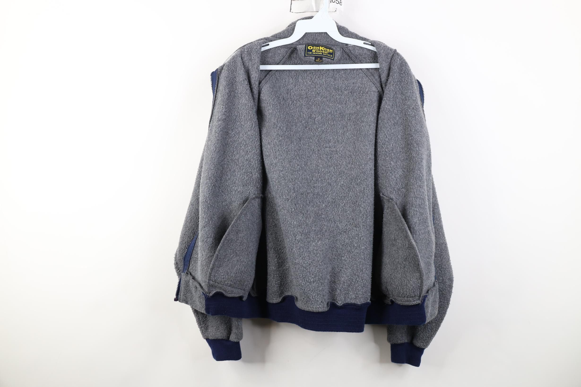 Vintage AS IS Vintage 90s OshKosh B'Gosh Fleece Jacket Gray Blue Size US M / EU 48-50 / 2 - 8 Thumbnail