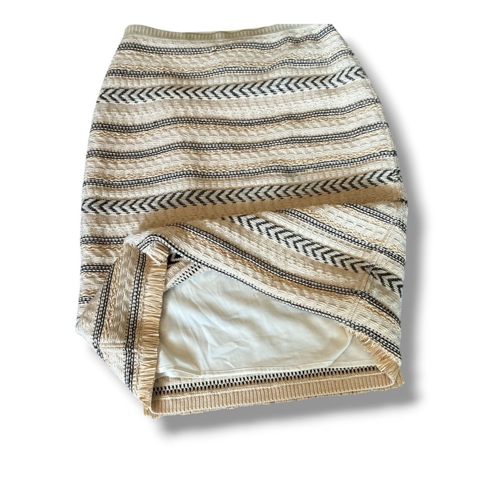 Tory Burch Tory Burch Jacquard midi skirt in wool blend with fringe Size 28" / US 6 / IT 42 - 4 Thumbnail