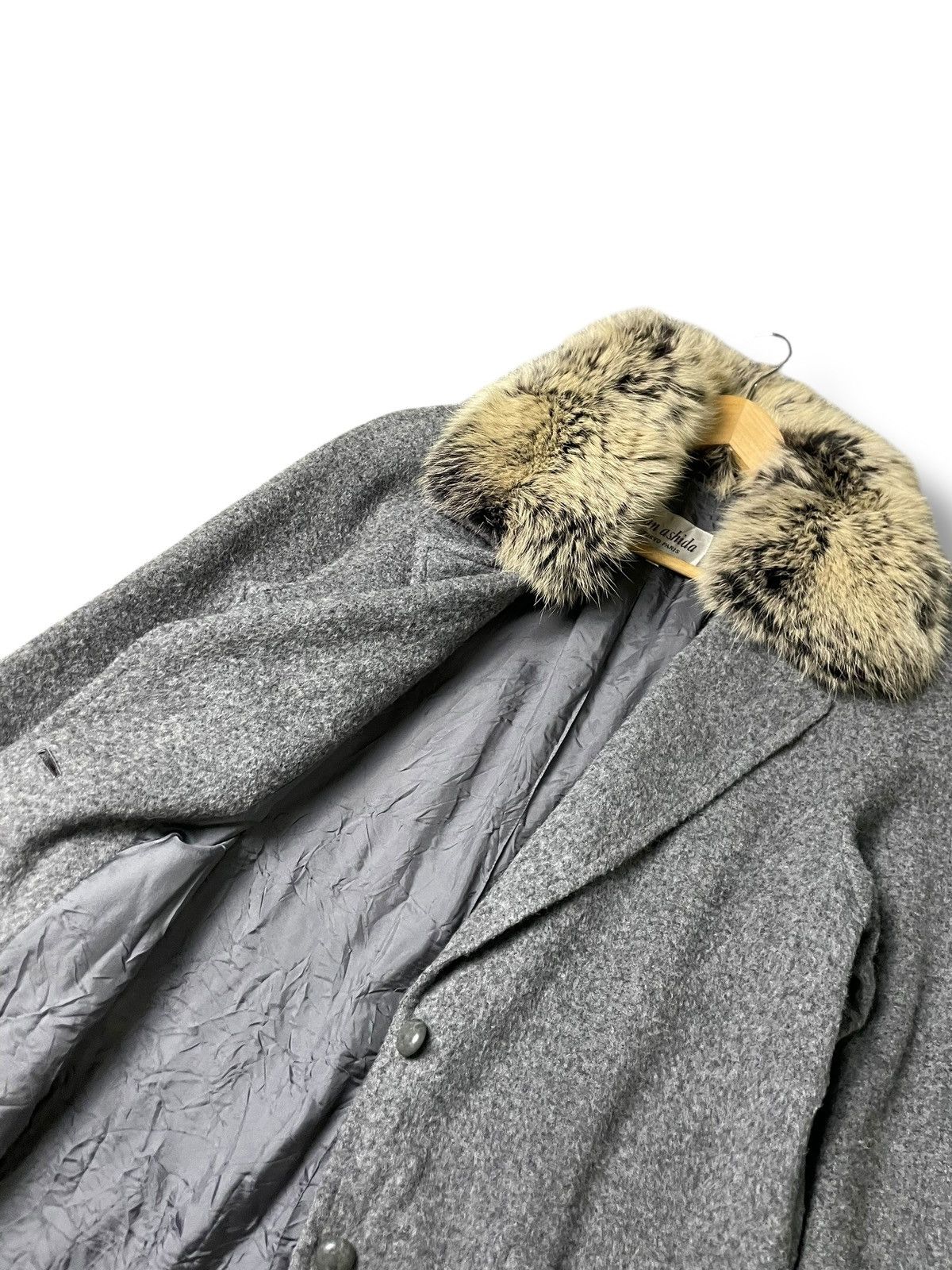 Japanese Brand × Vintage JUN ASHIDA Japanese Brand Fur Collar Coat (65) Size US L / EU 52-54 / 3 - 6 Thumbnail