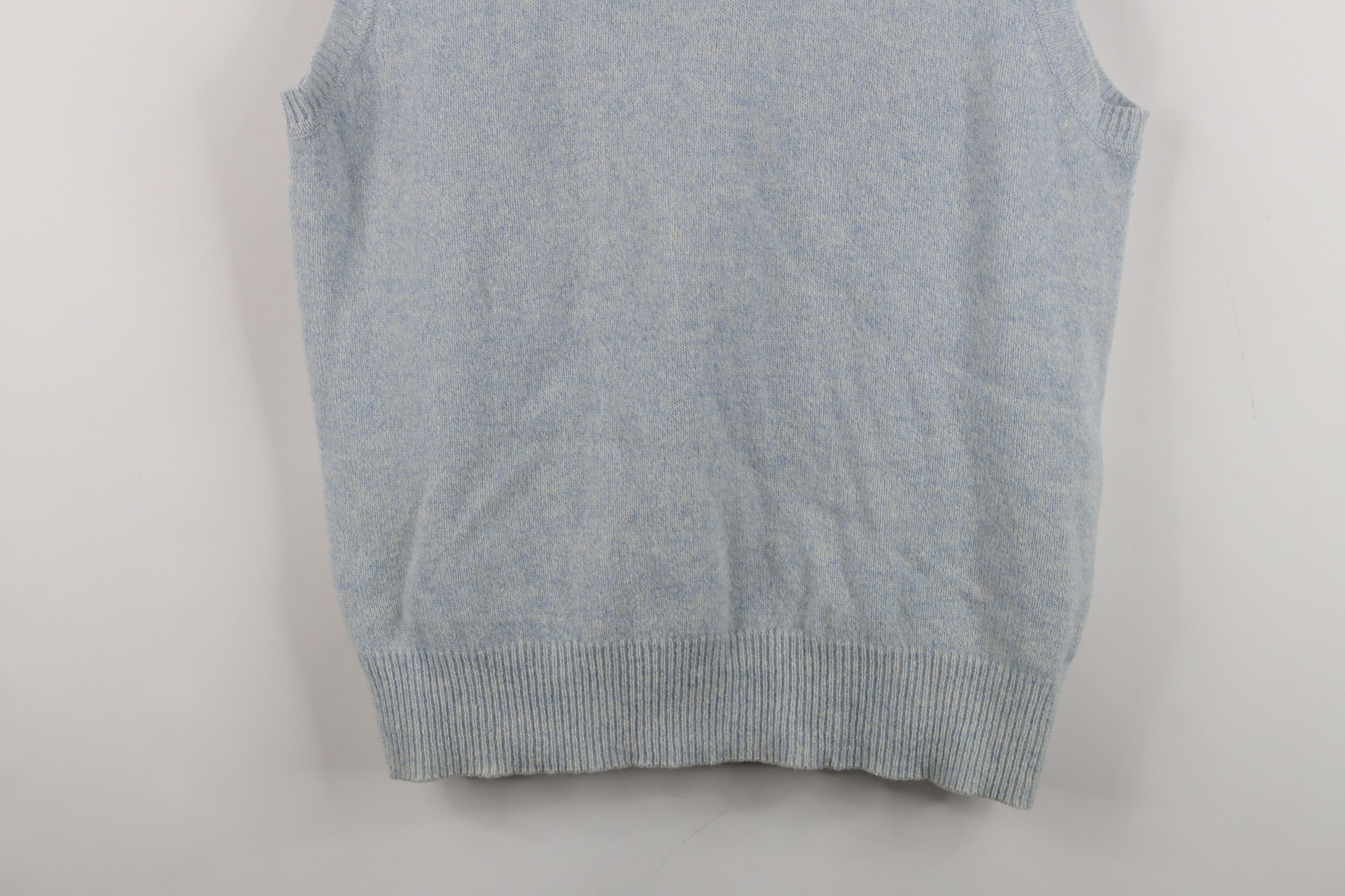 Nautica Vintage 90s Nautica Wool Knit V-Neck Sweater Vest Light Blue Size US L / EU 52-54 / 3 - 3 Thumbnail