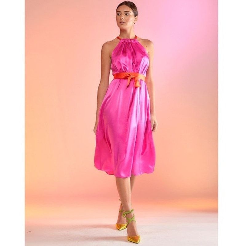 Cynthia Rowley Cynthia Rowley Salerno Silk Halter Dress pink orange size S Size S / US 4 / IT 40 - 3 Thumbnail