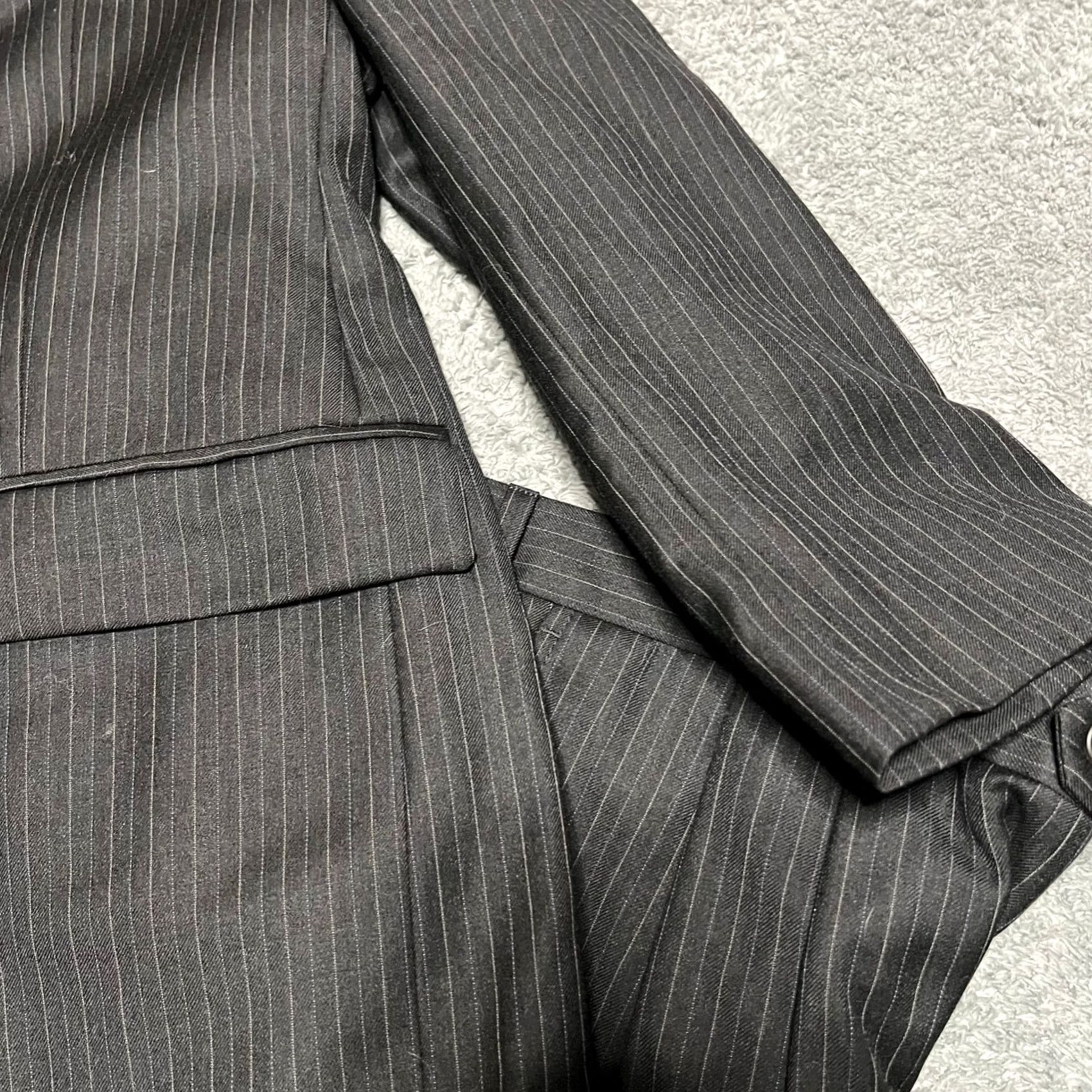 Ralph Lauren Lauren Ralph Lauren Suit Men 42R 34W Gray Blue Pinstripe Wool Blazer Jacket Pant Size 42R - 2 Thumbnail