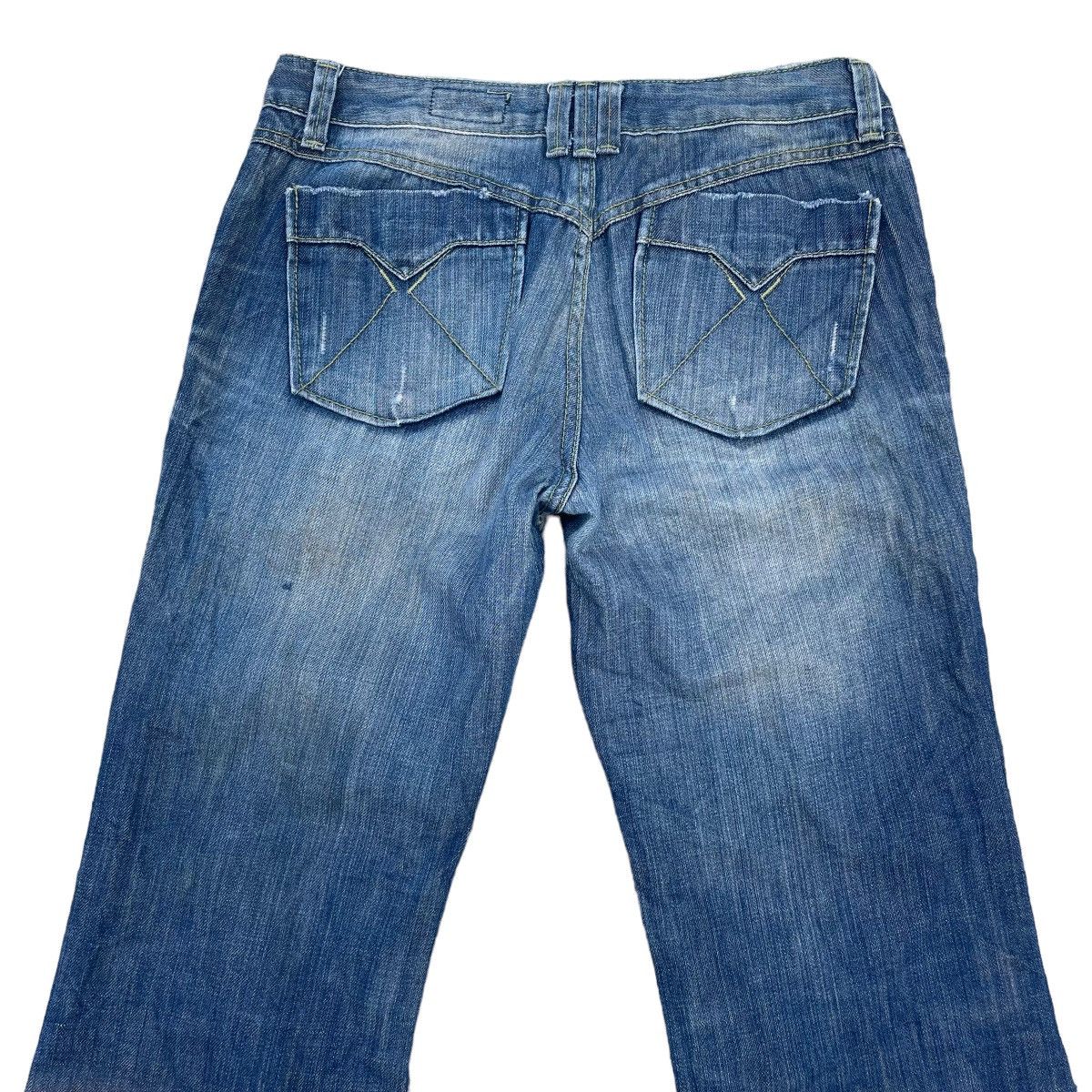 If Six Was Nine BAB 109 DISTRESSED FLARE DENIM PANTS Size 29" - 5 Thumbnail