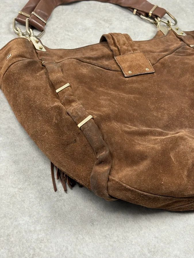 Celine 2000s Celine Brown Suede Fringe Shoulder Bag Size ONE SIZE - 12 Thumbnail
