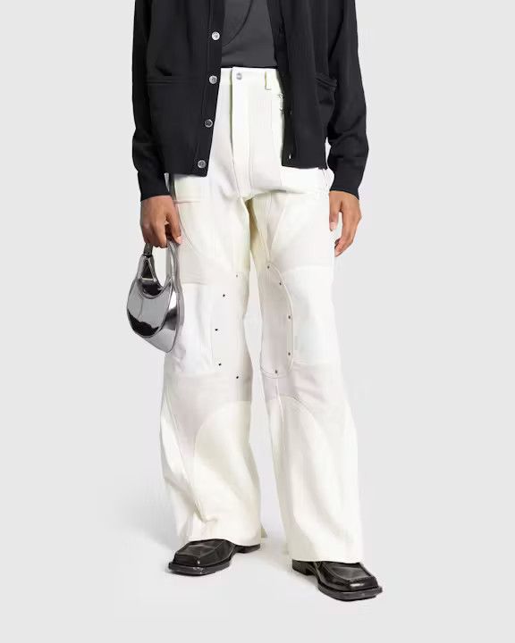 Mugler o1s22i1n1124 Patchwork Cargo Pant in White Size US 32 / EU 48 - 2 Thumbnail