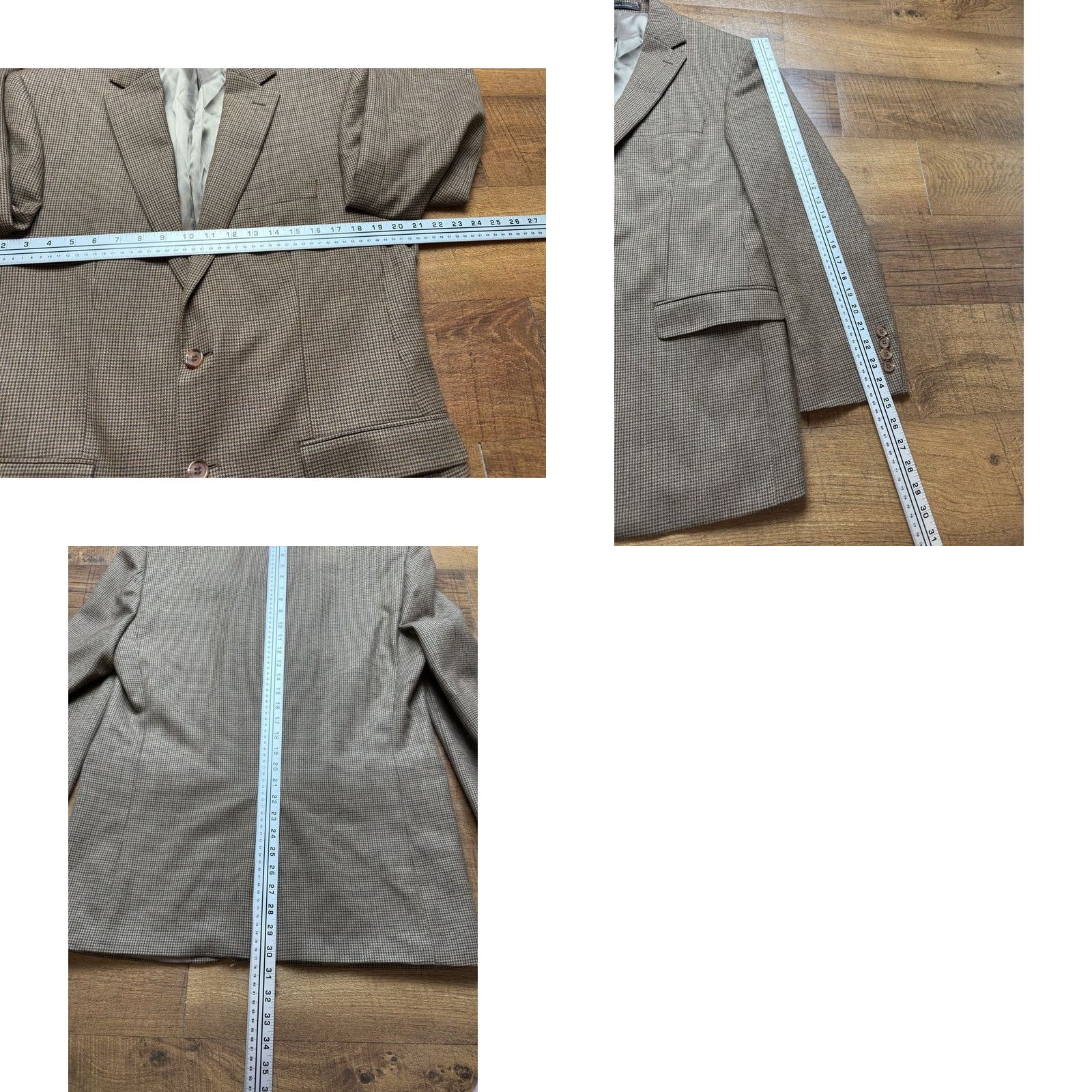Ralph Lauren Ralph Lauren Blazer Single-Breasted Two-Button 100% Wool Houndstooth Overcheck Brown 40R Mens Jacket Coat Shirt? Size 40R - 8 Thumbnail