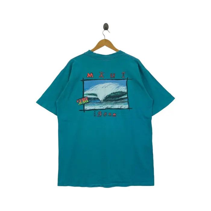 Maui and Sons Vintage 90’ MAUI & SONS SURF Big Wave Artwork Tee Shirt Size US XL / EU 56 / 4 - 3 Thumbnail