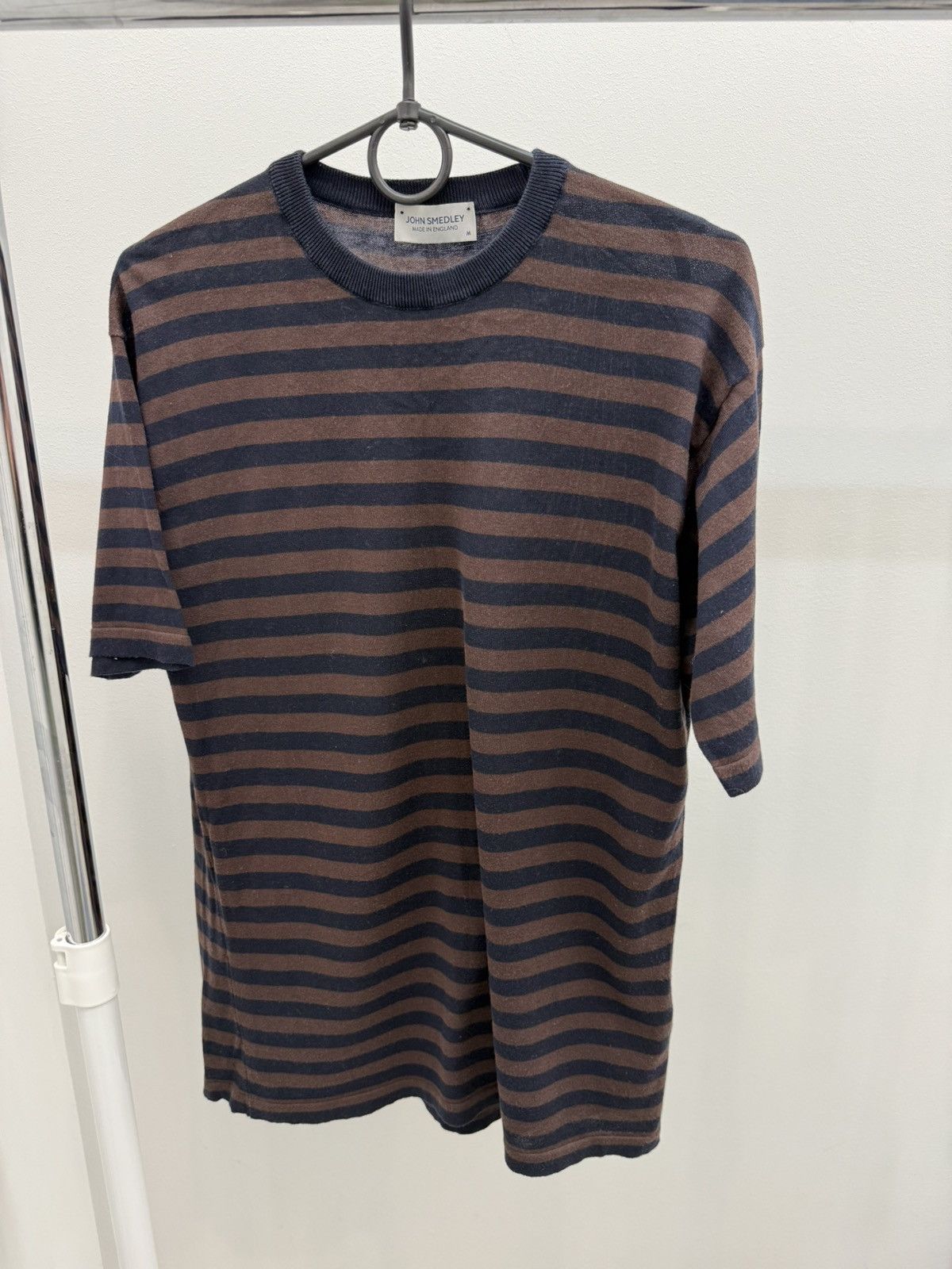 トップス JOHN SMEDLEY BARBLY STRIPED T-SHIRT M Designer × John Smedley × Luxury John Smedley Striped Cotton