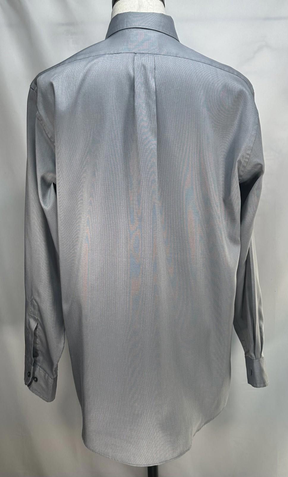 Van Heusen Van Heusen 16-34/35 Pique Easy Care Dress Shirt Men's Gray L Size 42R - 2 Thumbnail