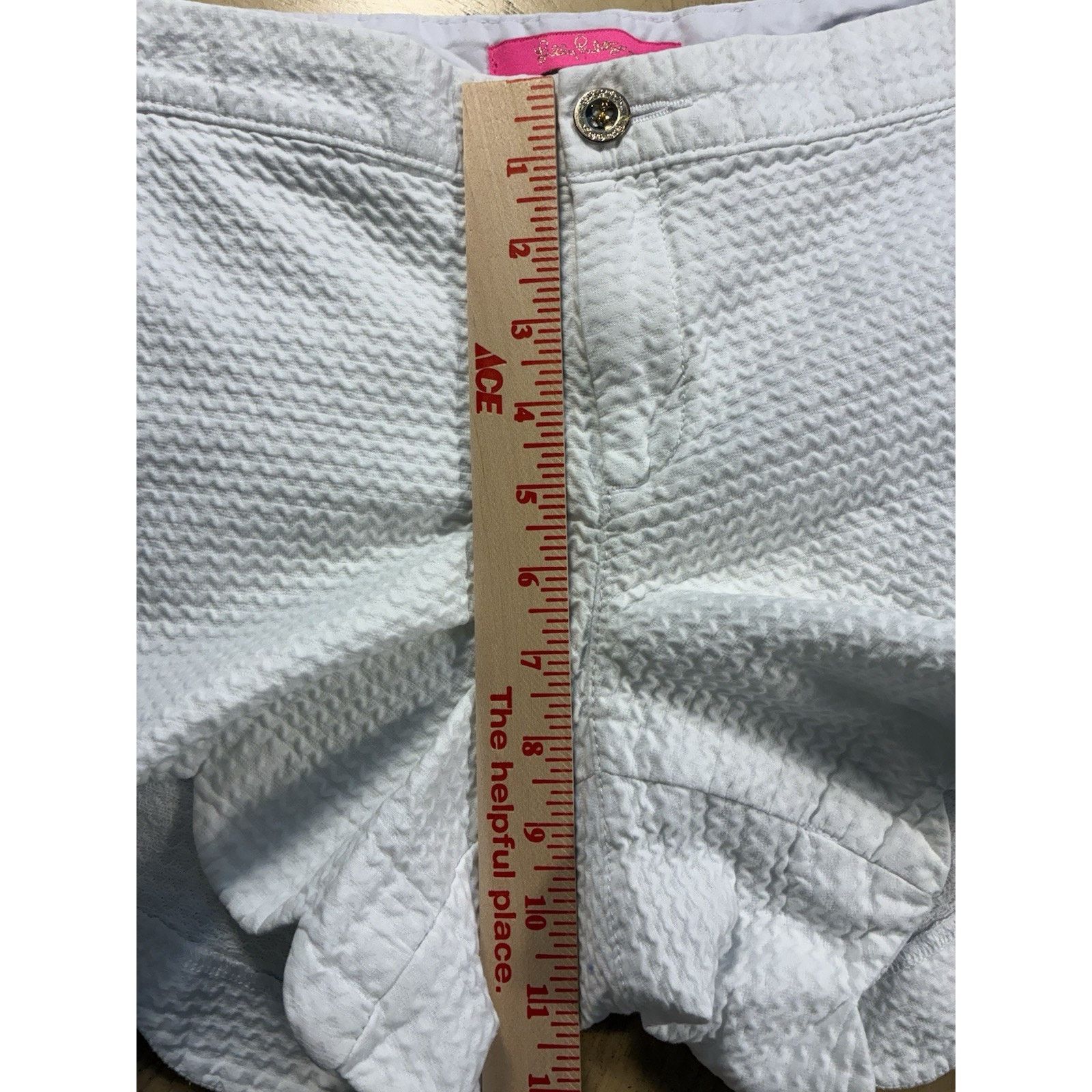 Lilly Pulitzer Lilly Pulitzer Madison White Seersucker Scalloped Womens 10 Size 32" / US 10 / IT 46 - 6 Thumbnail