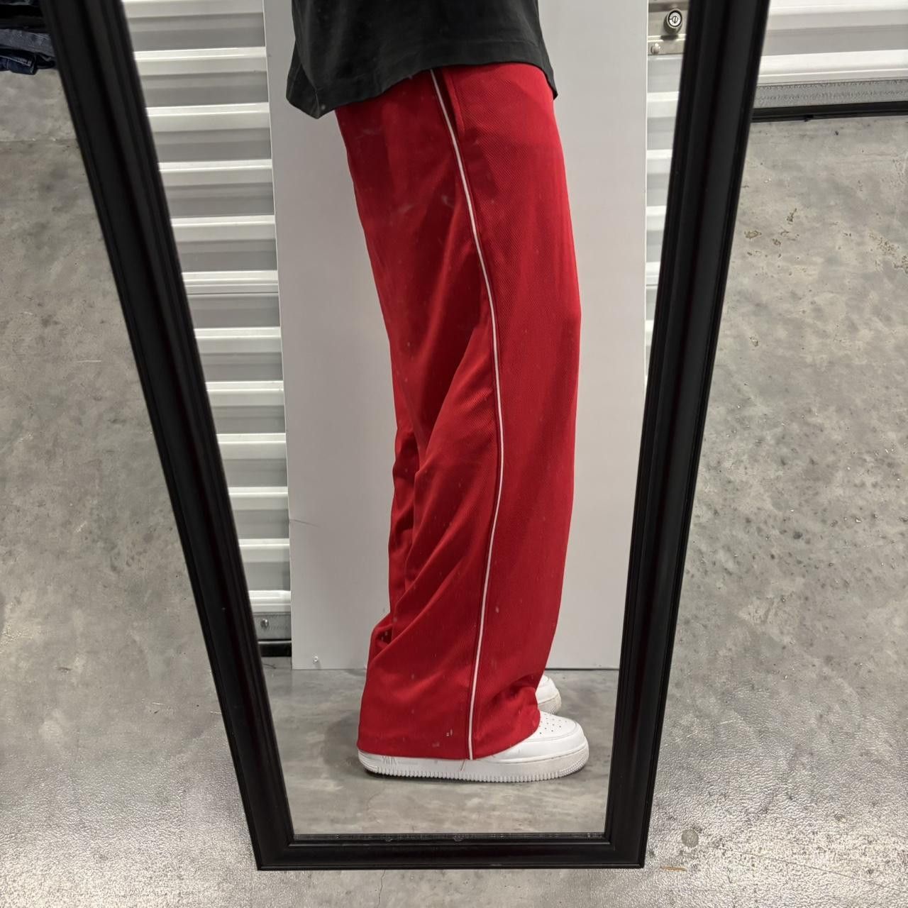 Japanese Brand × Vintage Crazy Vintage Y2K/2000s Red Striped Streetwear Track Pants! Size US 34 / EU 50 - 1 Thumbnail