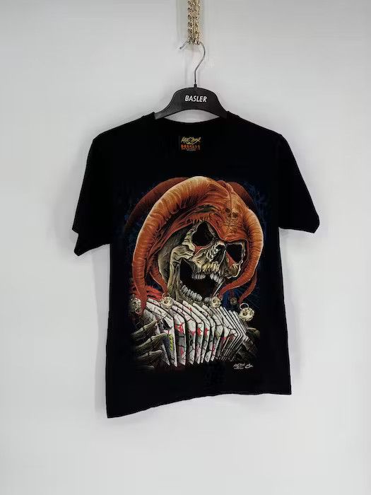 Band Tees × Vintage Tatto Motif Hourglass SCULL T-Shirt Biker Streetwear SKULL Size US S / EU 44-46 / 1 - 1 Thumbnail