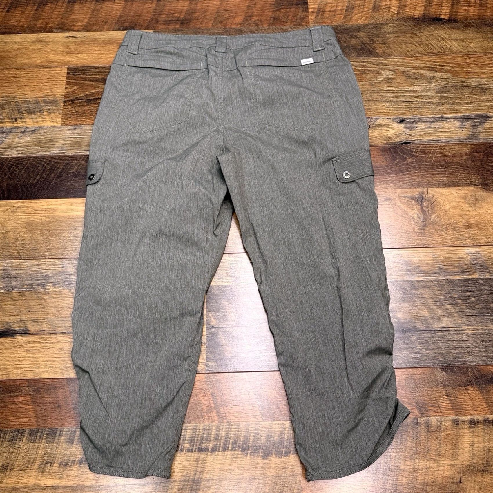 Eddie Bauer Eddie Bauer Travex Capri Cargo Pants Womens 8 Green Mid Rise Stretch Capris Tapered Leg Casual Travel Comfort Nylon Spandex Polyester Size 30" / US 8 / IT 44 - 2 Thumbnail