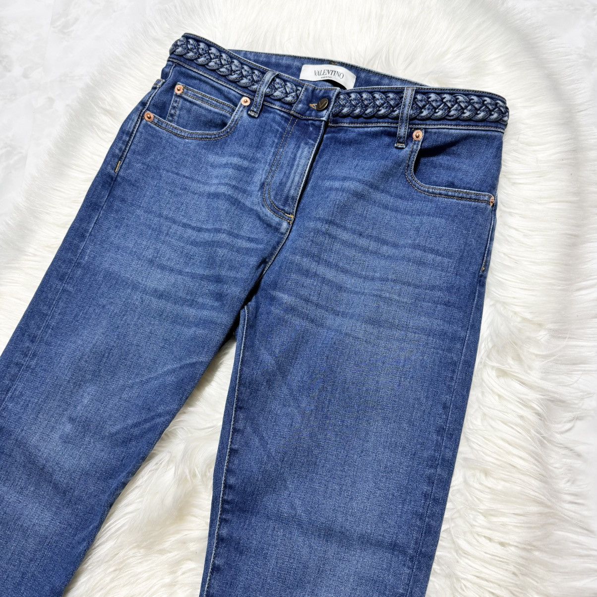 Valentino Valentino cable loop stretch denim pants Jeans Size 28" / US 6 / IT 42 - 6 Thumbnail