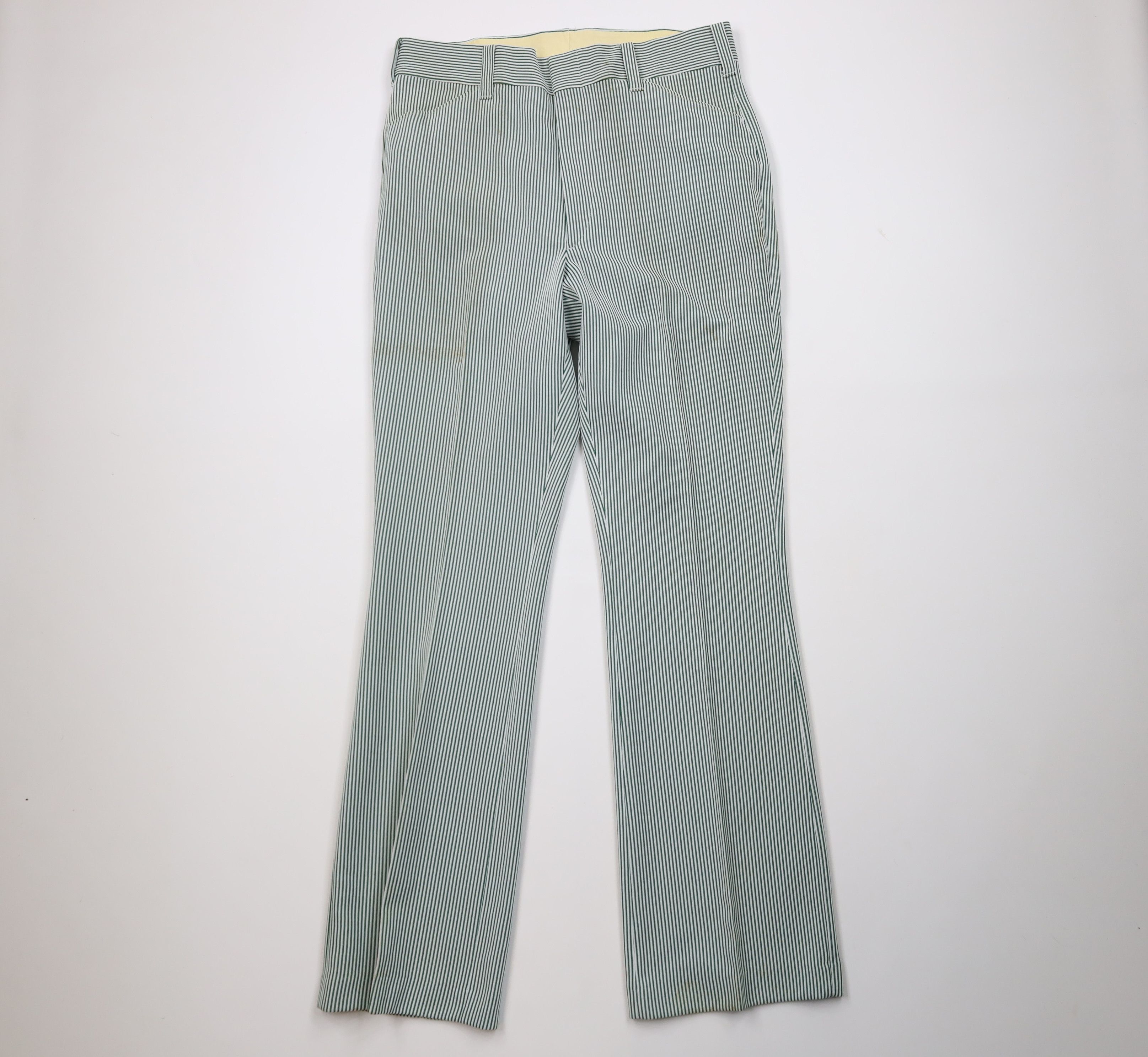 Vintage Vintage 70s Streetwear Knit Bell Bottoms Pants Green USA Size US 34 / EU 50 - 1 Thumbnail