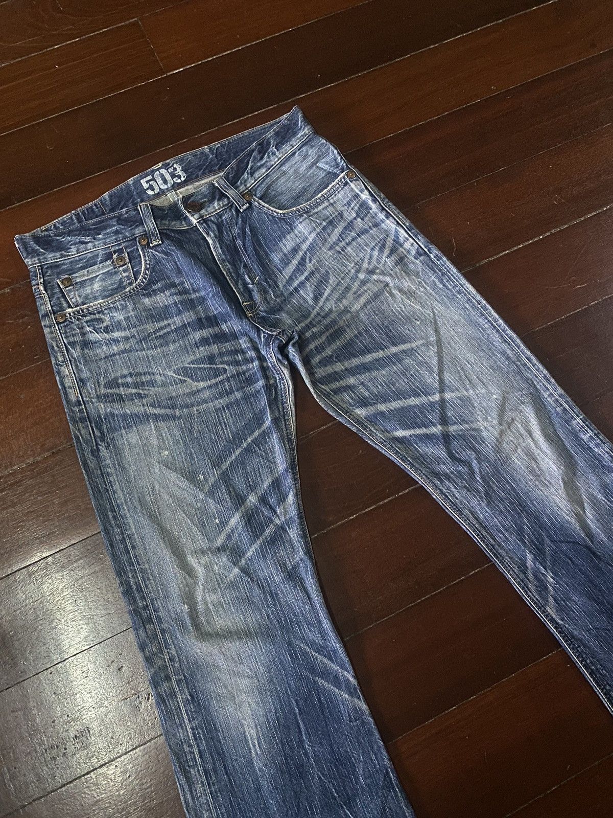 If Six Was Nine EDWIN 503 BLUE TRIP FLARE BOOTCUT DENIM Size US 36 / EU 52 - 6 Thumbnail