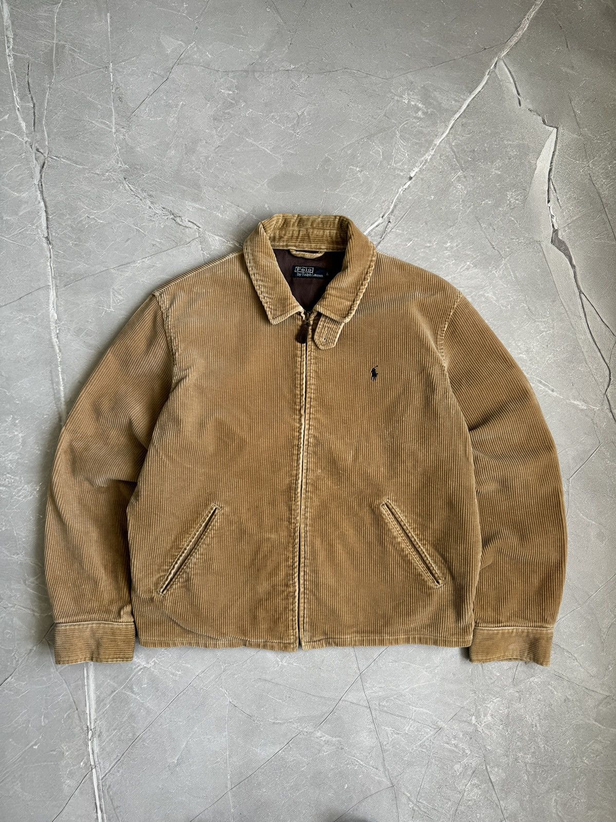 Vintage 90s Polo Ralph Lauren Corduroy Bomber Jacket Velvet