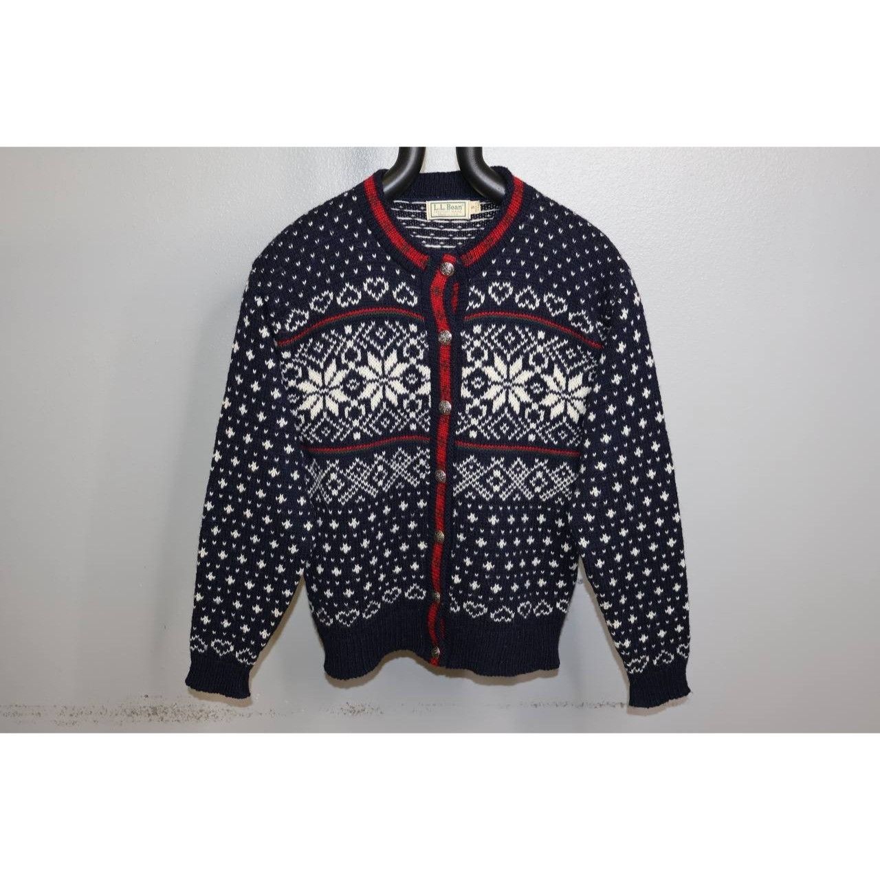 L.L. Bean Vintage LL Bean Cardigan Womens Small Blue Nordic Fair Size S / US 4 / IT 40 - 8 Thumbnail