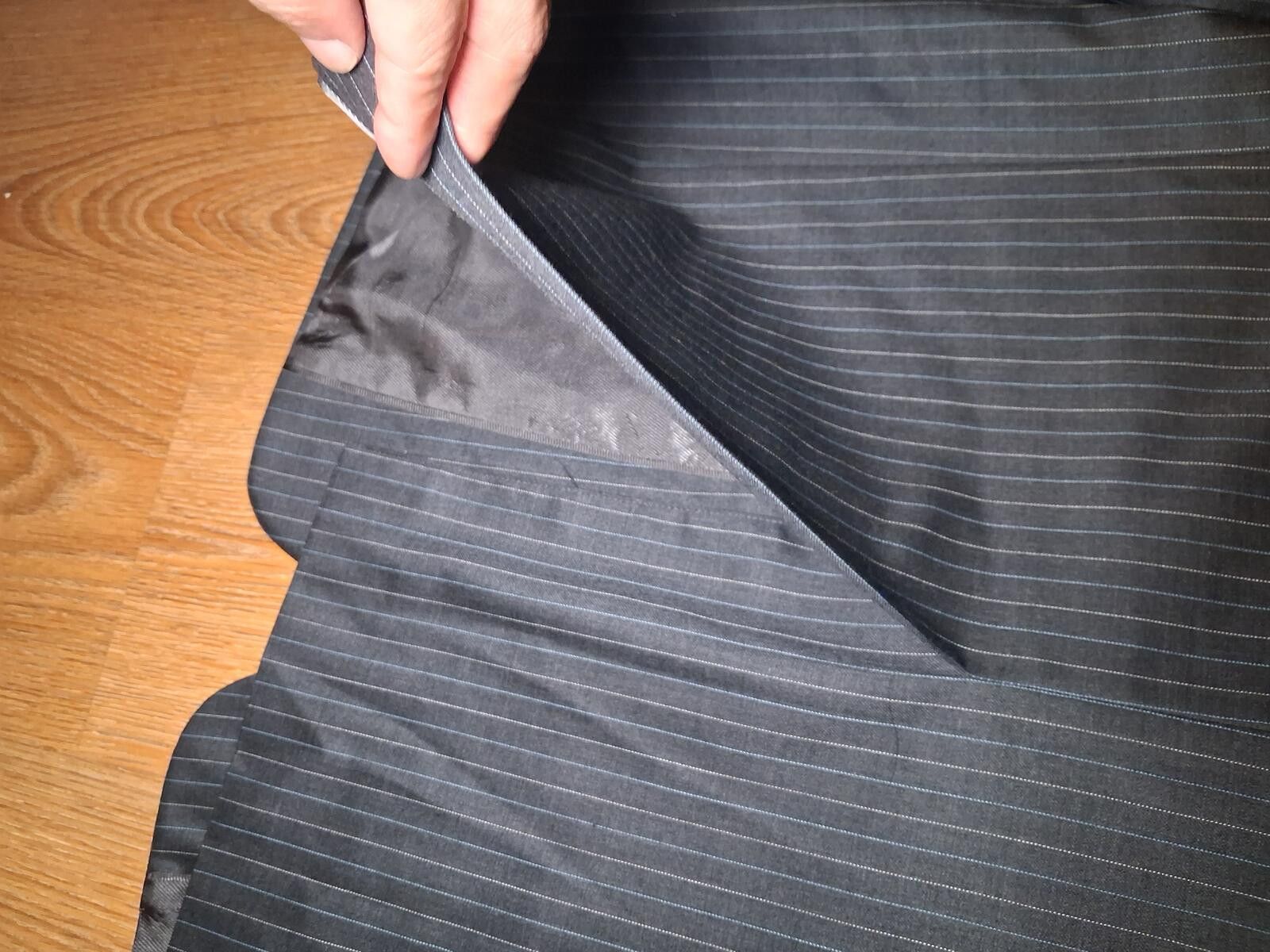 Stafford Stafford 2 Piece Suit Mens 40S 35x29 Gray Striped Wool Silk Size 40S - 9 Thumbnail