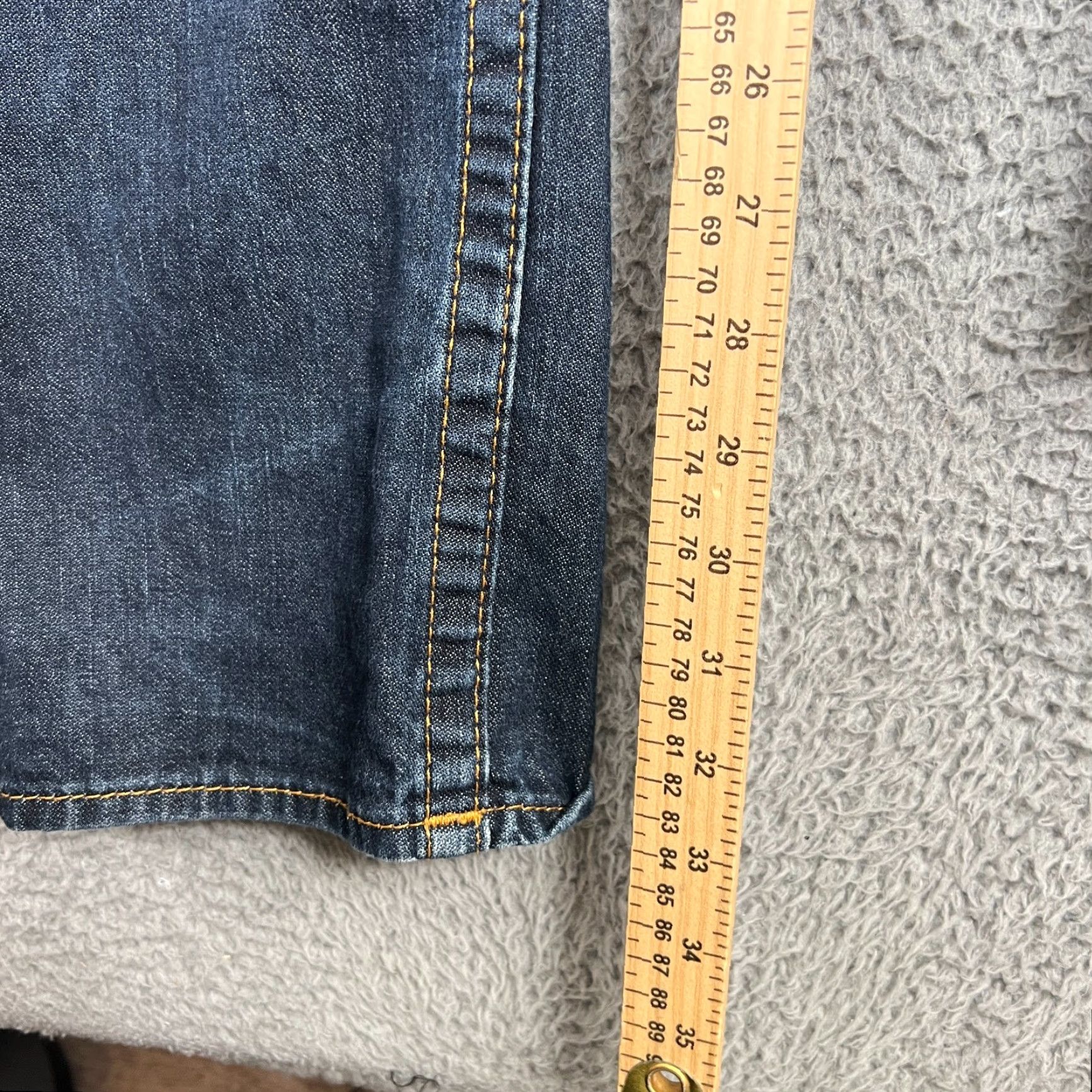True Religion True Religion Jeans Mens 30 Straight Denim Blue Dark 5-Pocket Logo Button Zip Inseam 33 Regular Rise Mid Vintage: No Size US 30 / EU 46 - 3 Thumbnail