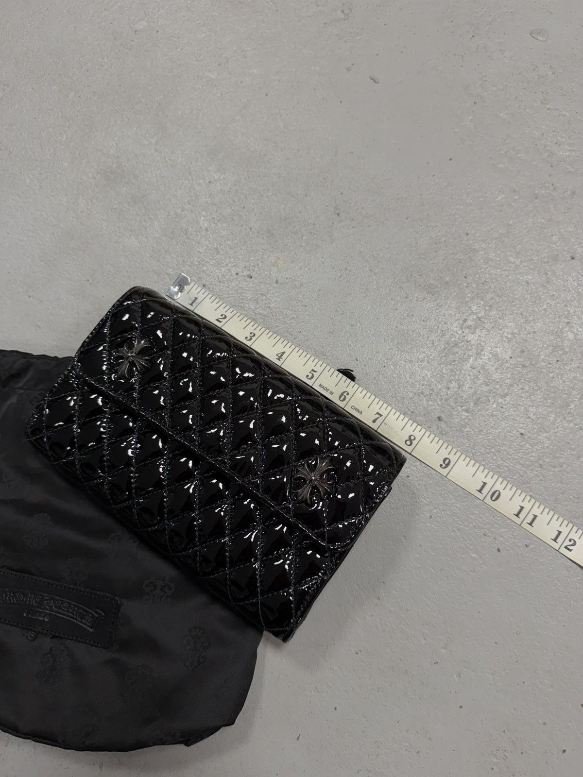 Chrome Hearts Chrome Hearts Plus Patent Leather Wallet Clutch Bag Black Size ONE SIZE - 12 Thumbnail