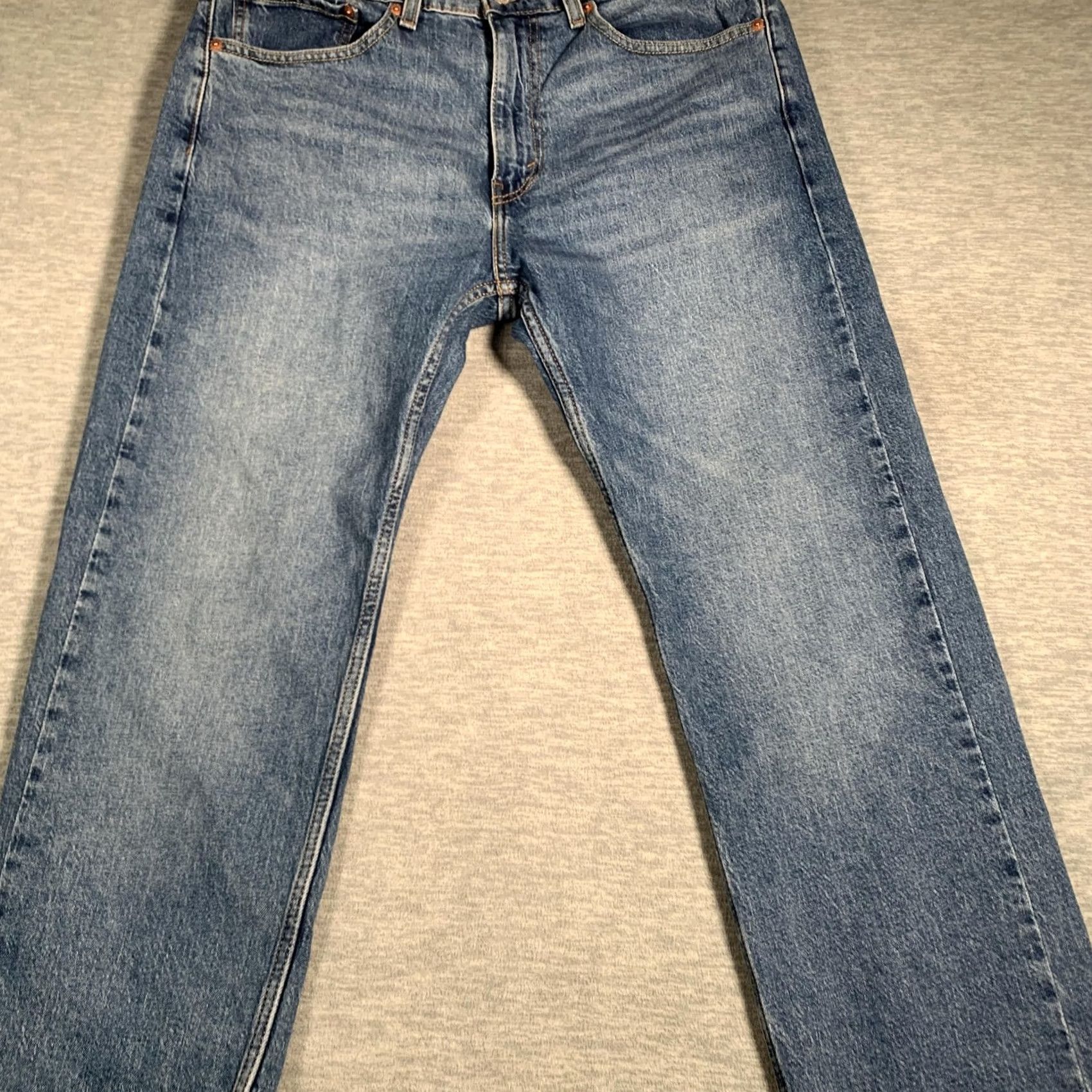 Levi's Levis 505 Jeans Blue Denim Straight Leg Classic Fit Casual Pants Mens 34x30 Size US 34 / EU 50 - 4 Thumbnail