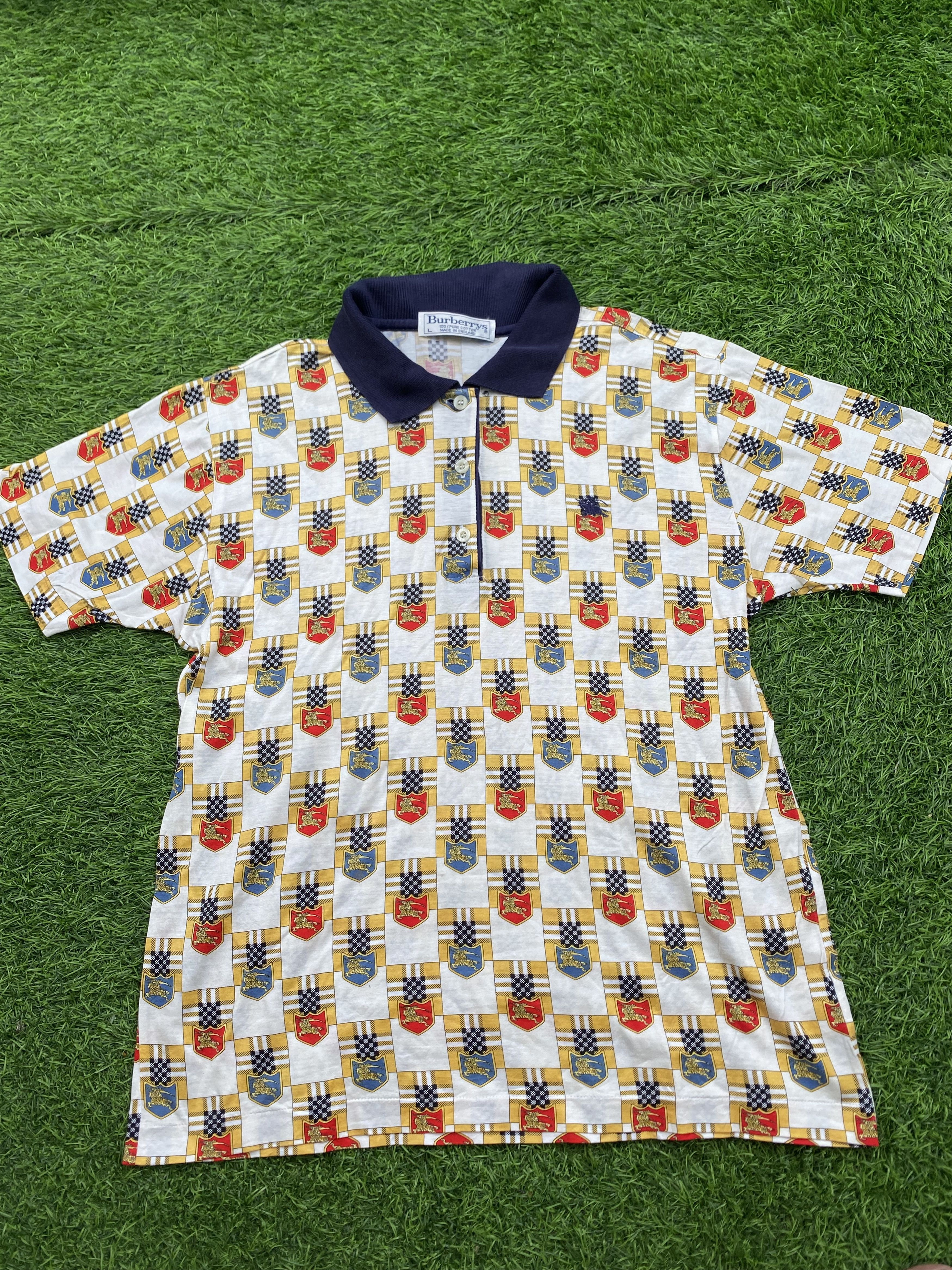 image of Burberrys Iconic Logo Poloshirt in Rainbow, Men's (Size Large)