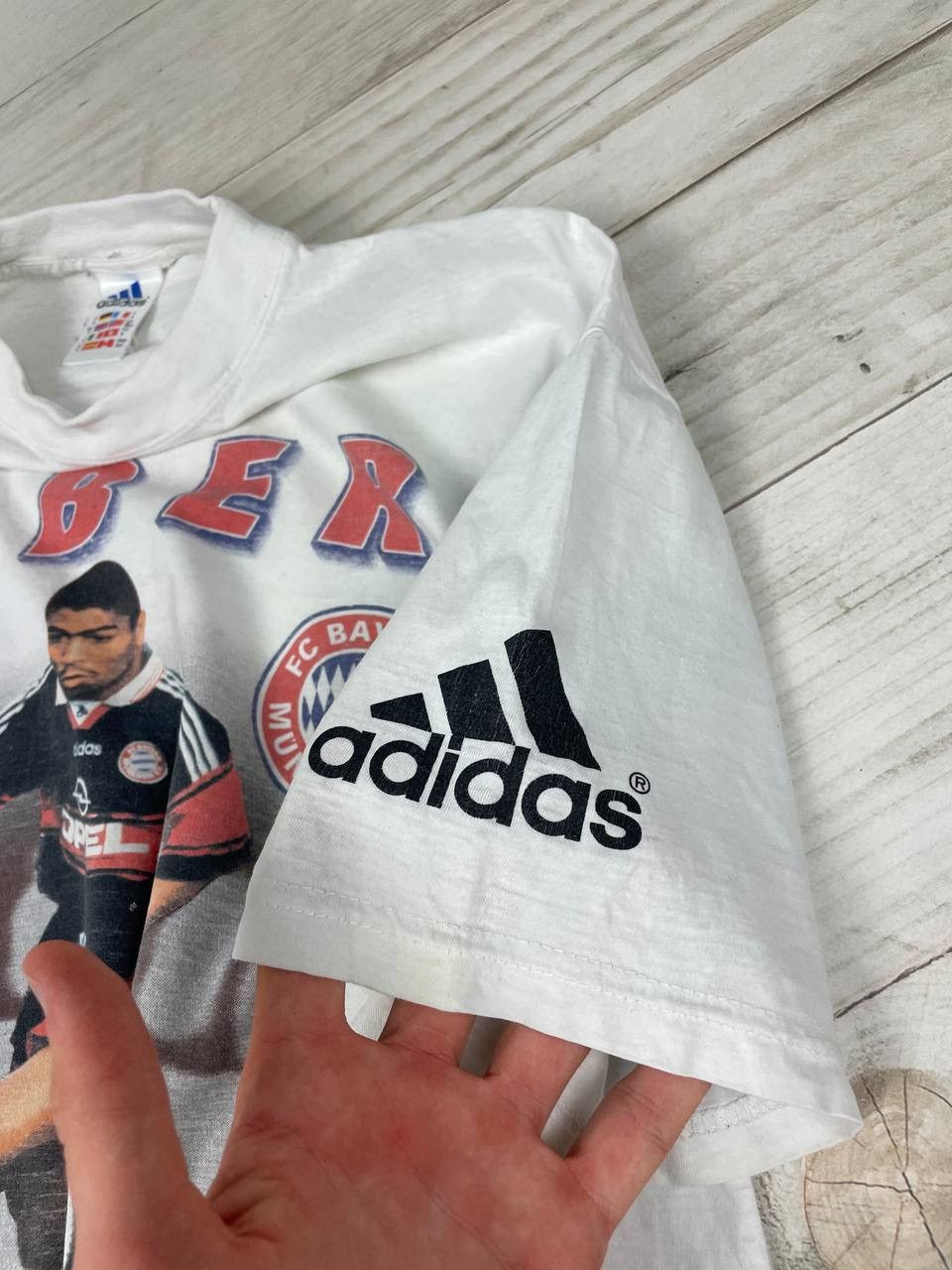 Adidas Vintage Adidas Bayern Munich Giovane Elber 90s T-Shirt Size US S / EU 44-46 / 1 - 12 Thumbnail