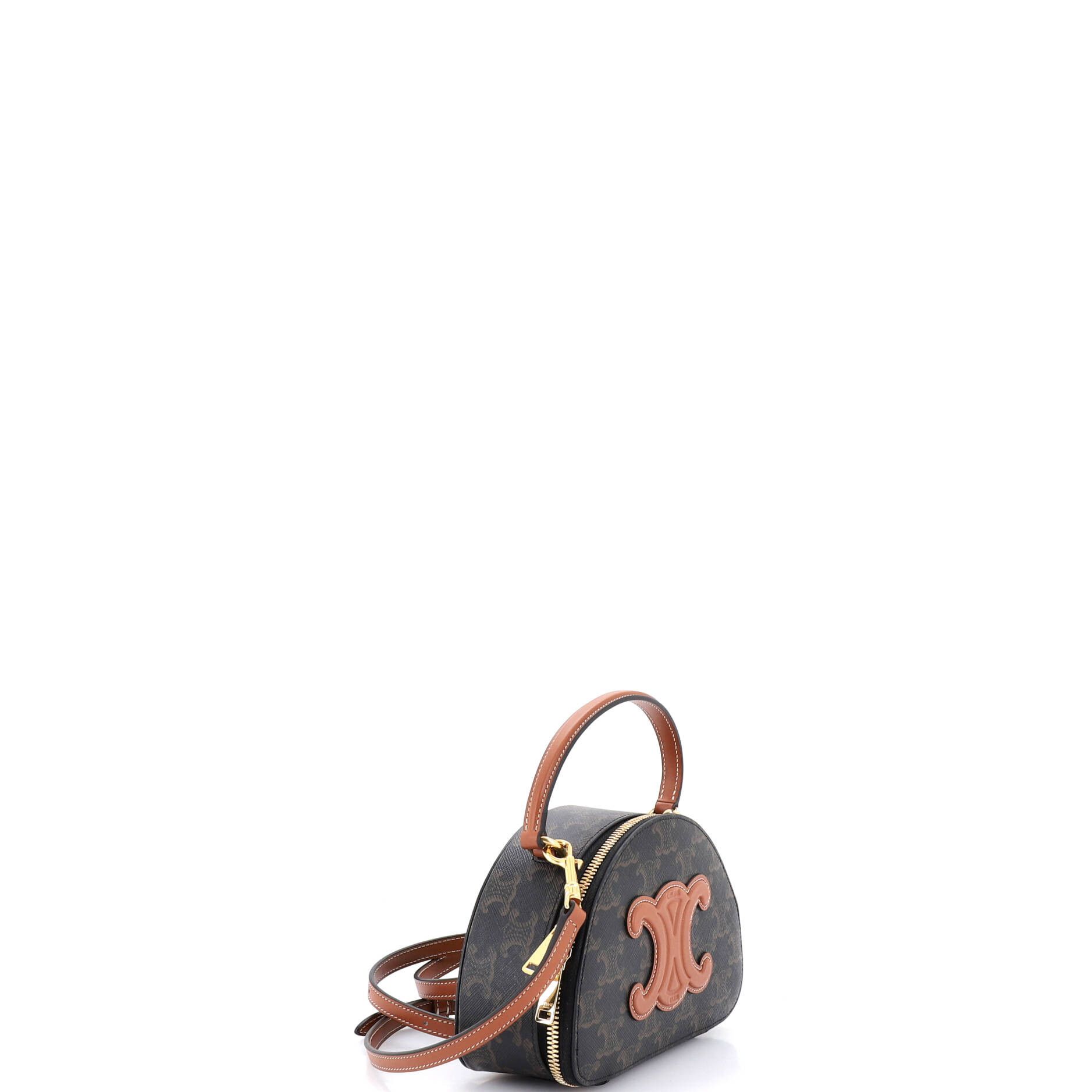 Celine Half Moon Case Triomphe Coated Canvas with Leather Size ONE SIZE - 1 Thumbnail