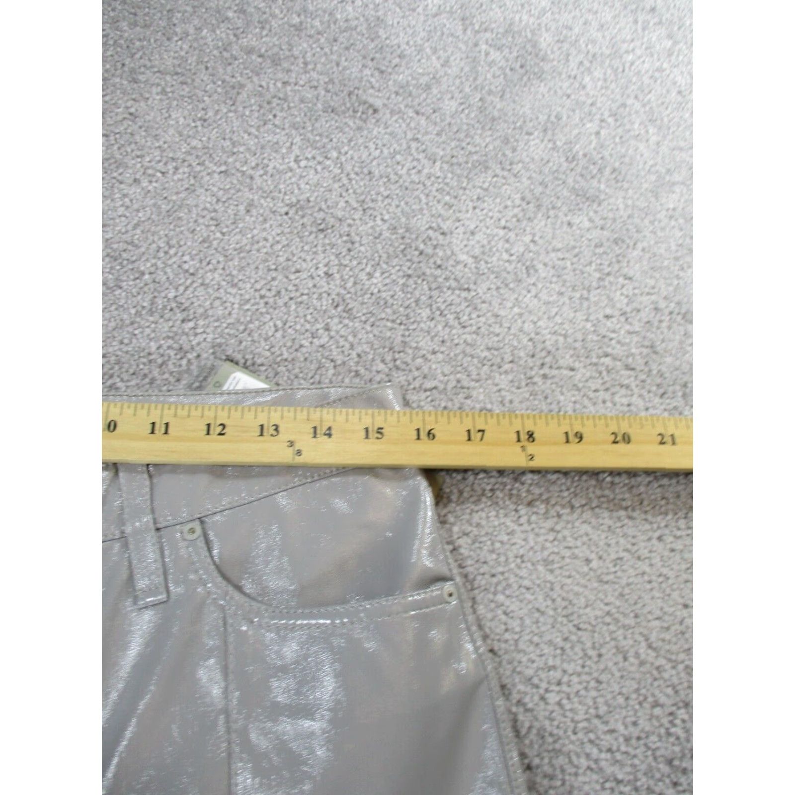 Hudson VINTAGE Hudson Pants Womens 31 Gray Faux Leather Straight Chino 90s Girls Size 24" / US 00 / IT 34 - 7 Thumbnail
