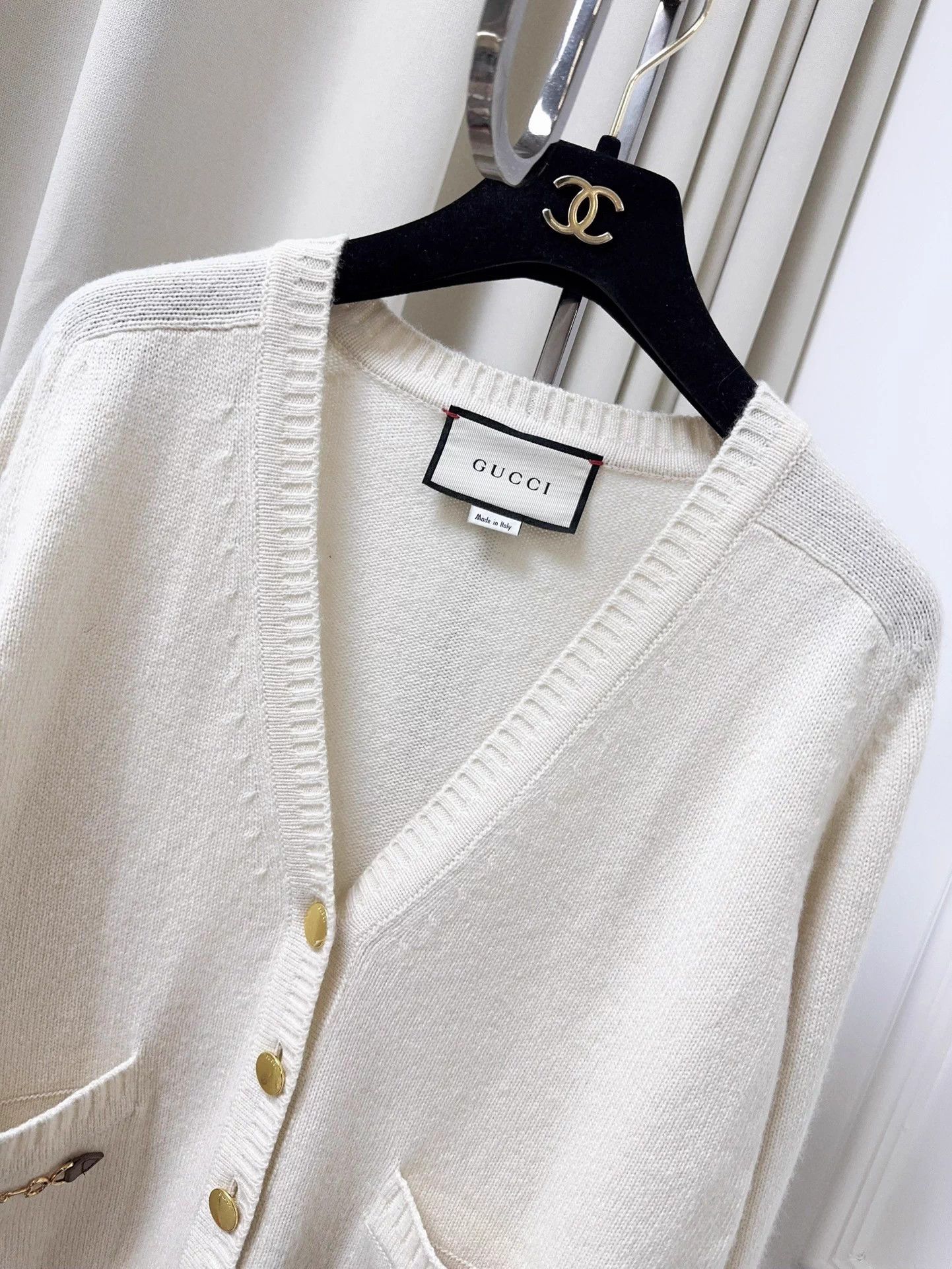 Gucci Gucci ivory cashmere horsebit pocket cardigan S Size S / US 4 / IT 40 - 3 Thumbnail