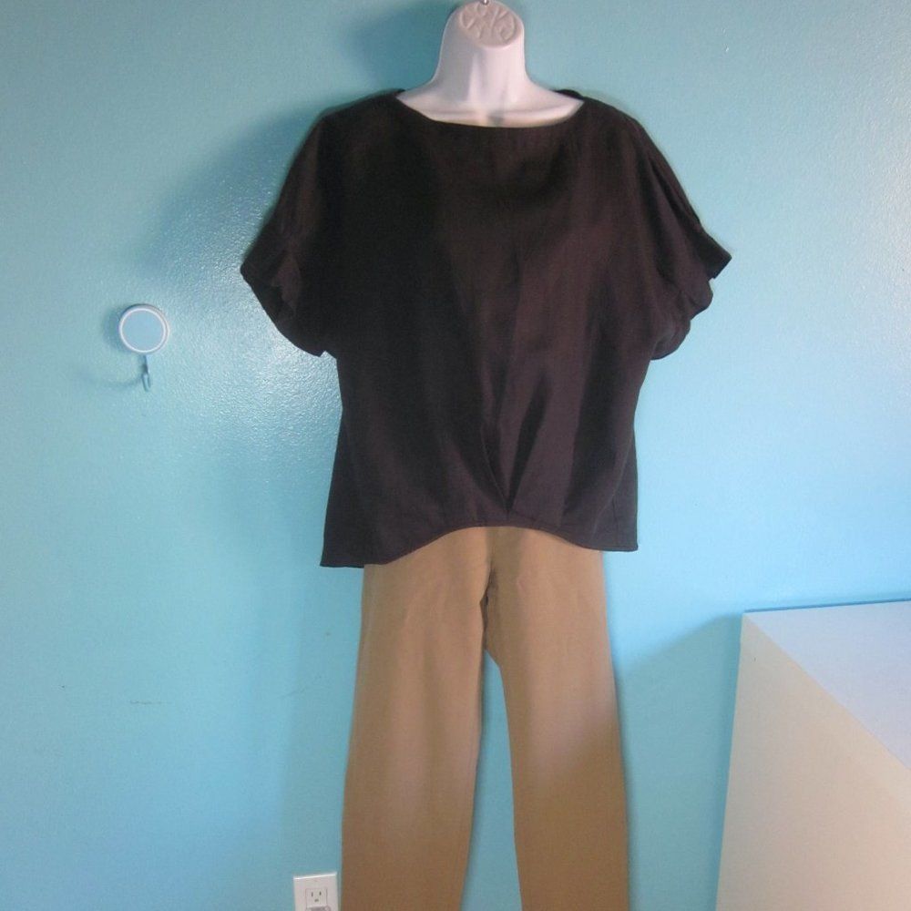 Japan Rags Studio Clip Womens Black Linen Top Size L Japan Brand Size L / US 10 / IT 46 - 3 Thumbnail