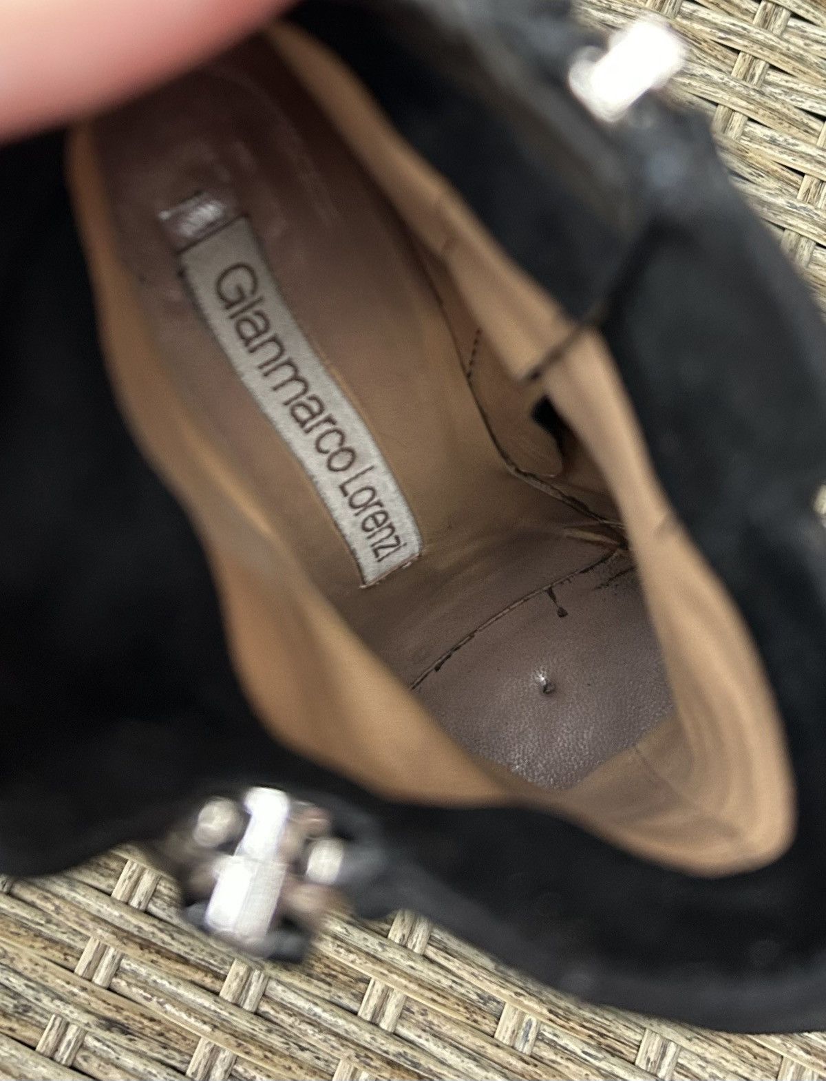 Vintage Gianmarco Lorenzi Suede Belted Zipper Metal Stiletto Heels Size US 5 / IT 35 - 10 Thumbnail