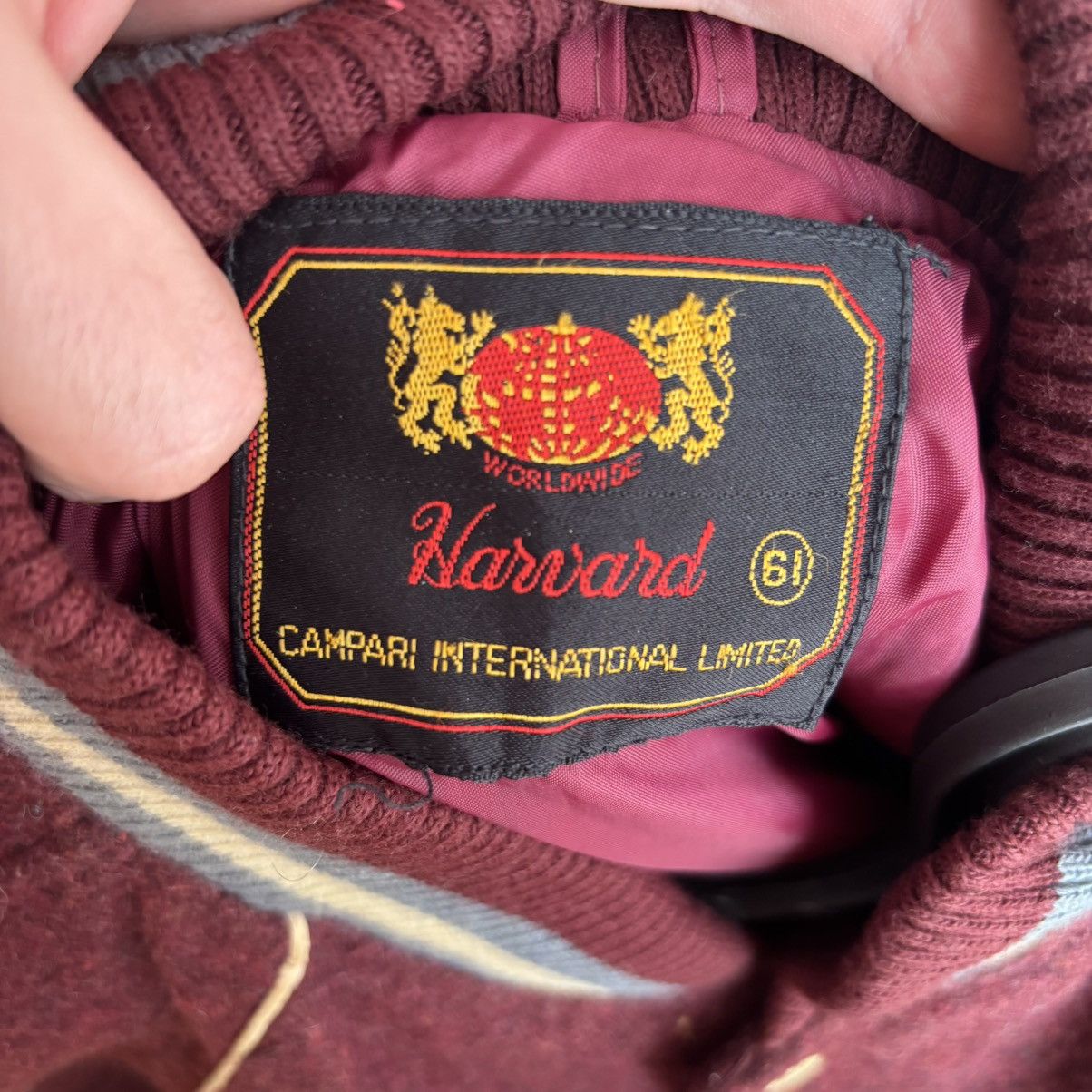 Vintage Vintage 70s Harvard Wool Varsity Bomber Jacket Burgundy Size US M / EU 48-50 / 2 - 5 Thumbnail