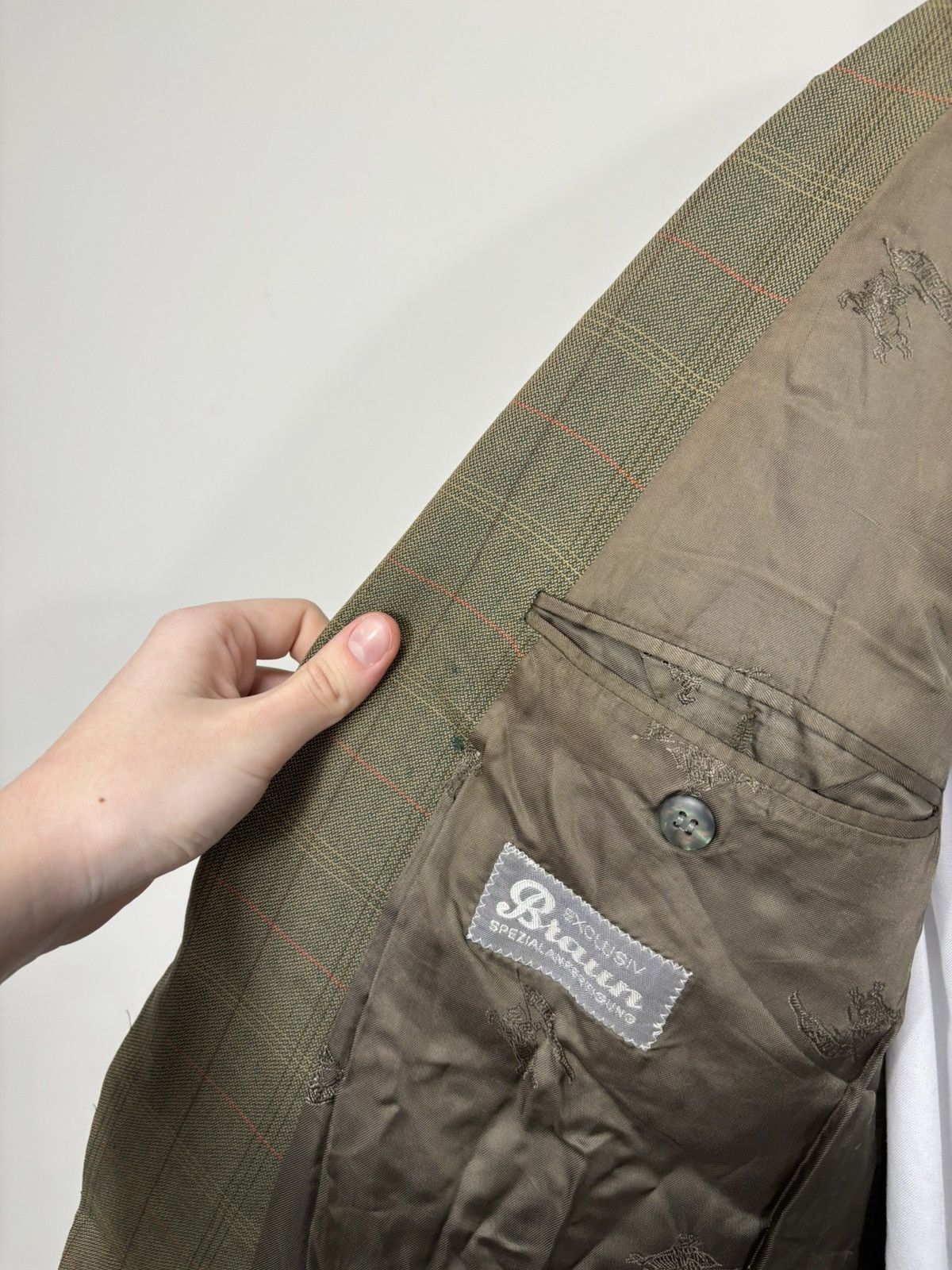 Burberry Vintage Burberry Prince Of Wales Check Wool Blazer Jacket Size 46R - 9 Thumbnail