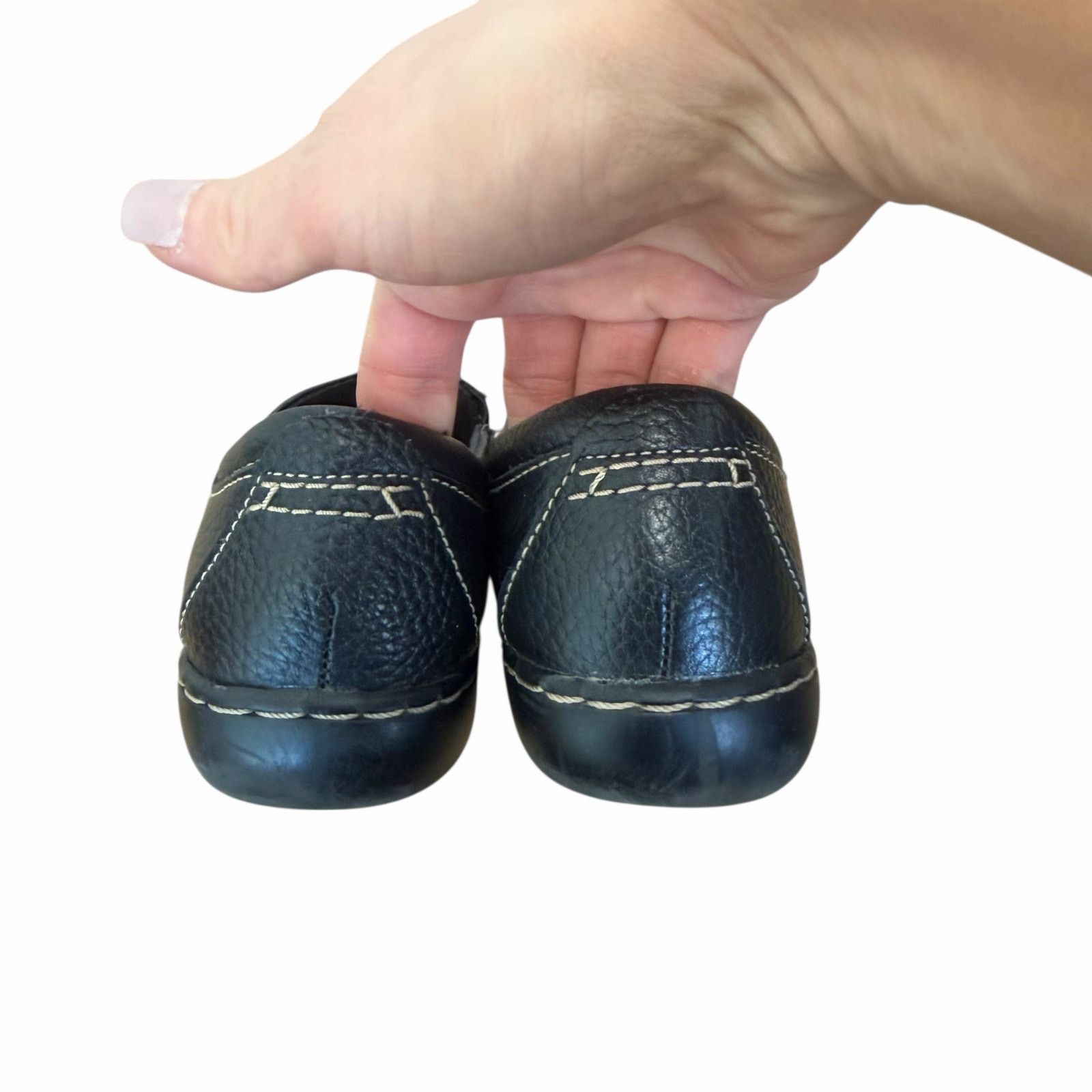 Clarks Clarks Black Leather Ashland Lane Q Slip On Loafers Sz 8 Size US 8 / IT 38 - 5 Thumbnail
