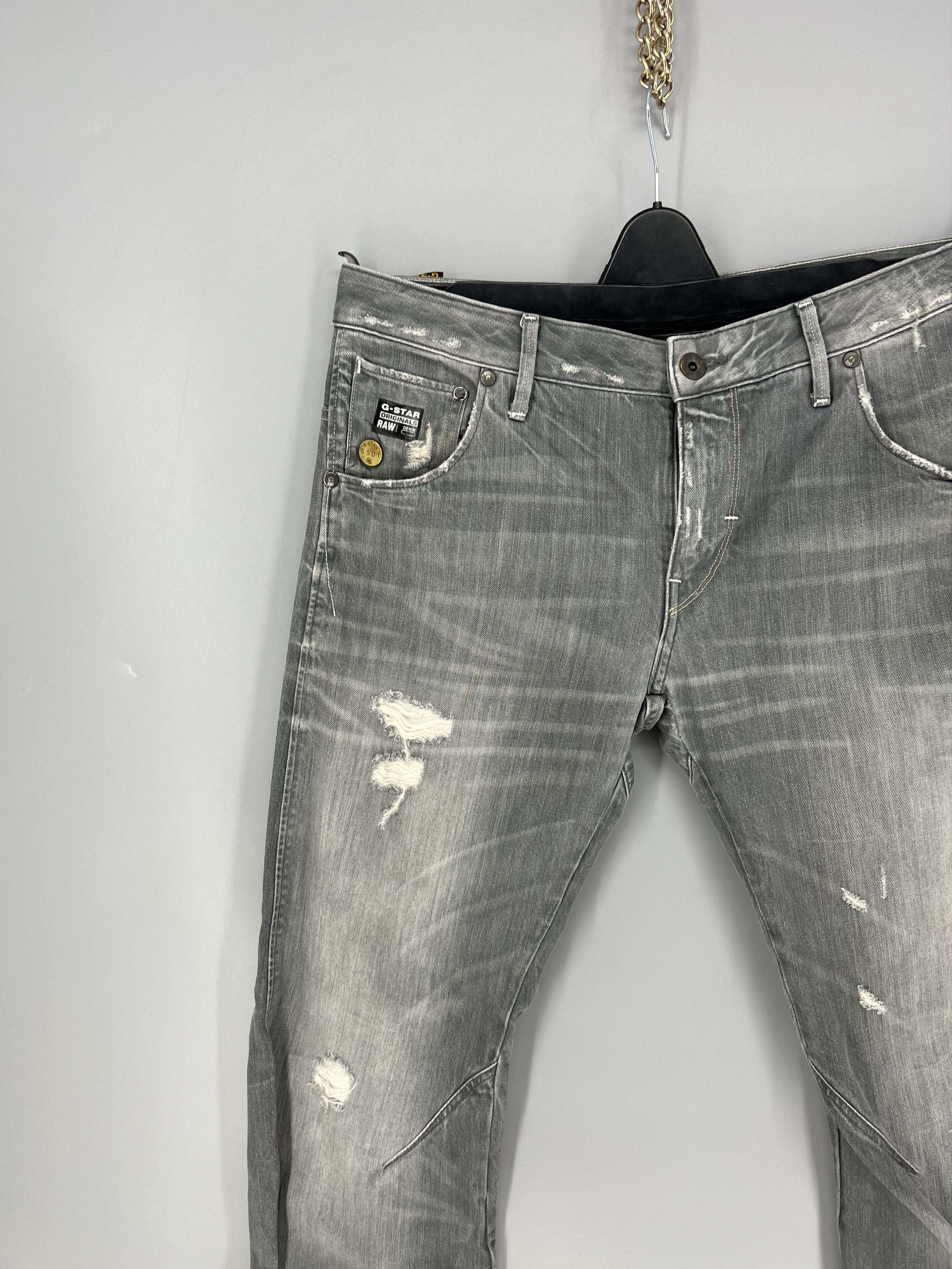 G-Star G-Star RAW GS01 Distressed Jeans Mens 33x34 Gray 3D Size US 33 - 3 Thumbnail
