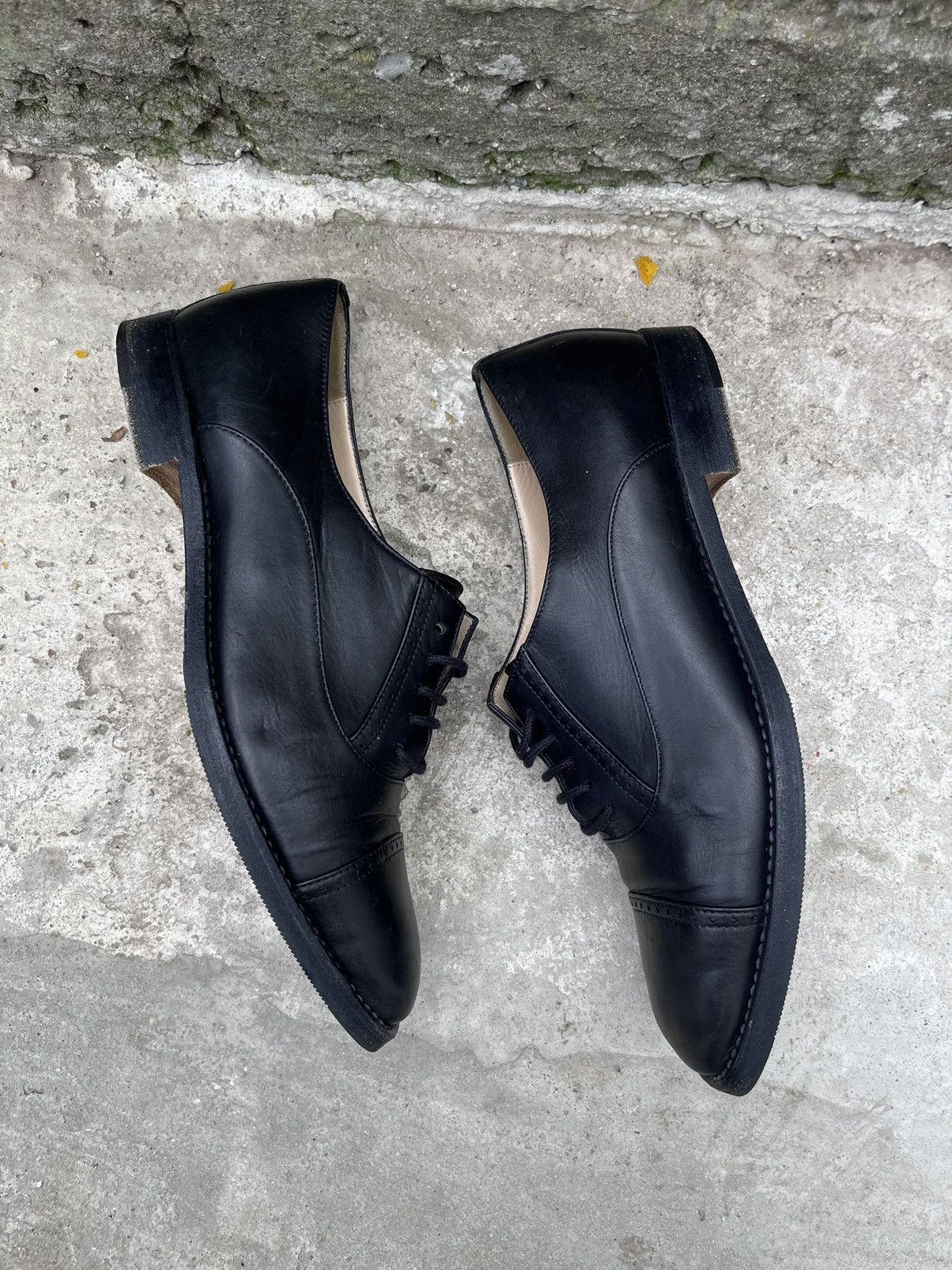 Manolo Blahnik × Vintage Manolo Blahnik handmade leather oxfords Size US 7 / IT 37 - 1 Thumbnail