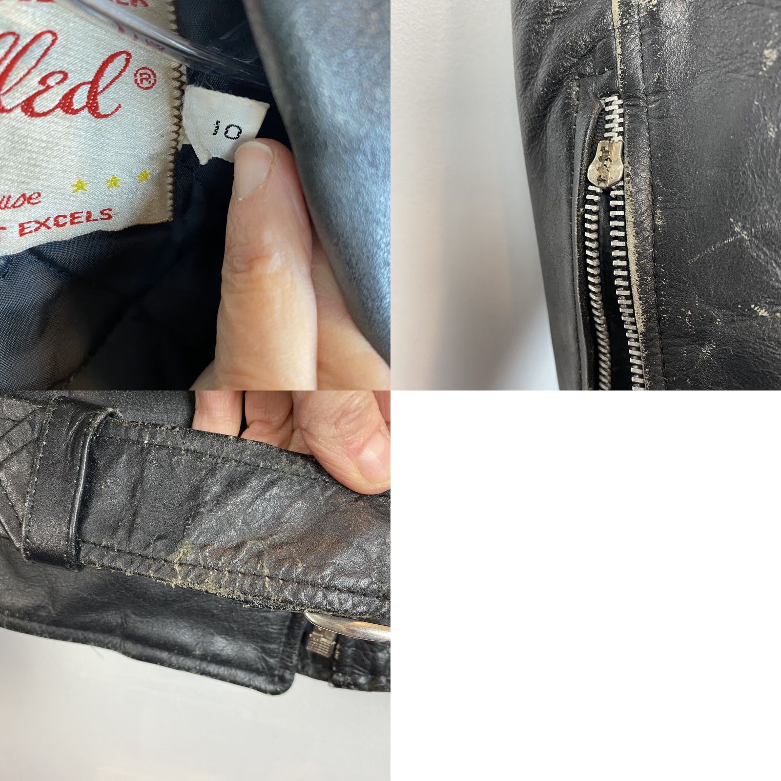 Vintage VINTAGE Excelled Leather Jacket Womens 4 Black 80s Grunge Moto 1980s Casual Jacket Women Size S / US 4 / IT 40 - 8 Thumbnail