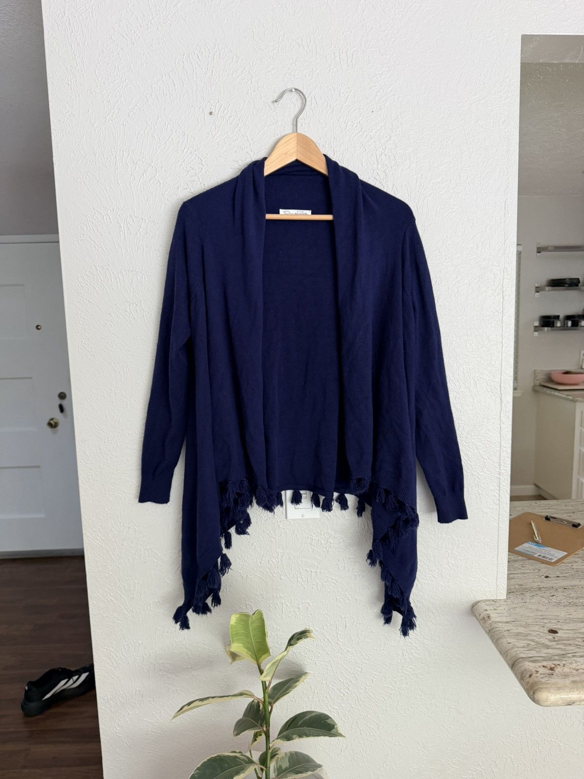 Oscar De La Renta Oscar de la Renta navy blue open front tassel sweater O/S Size M / US 6-8 / IT 42-44 - 7 Thumbnail