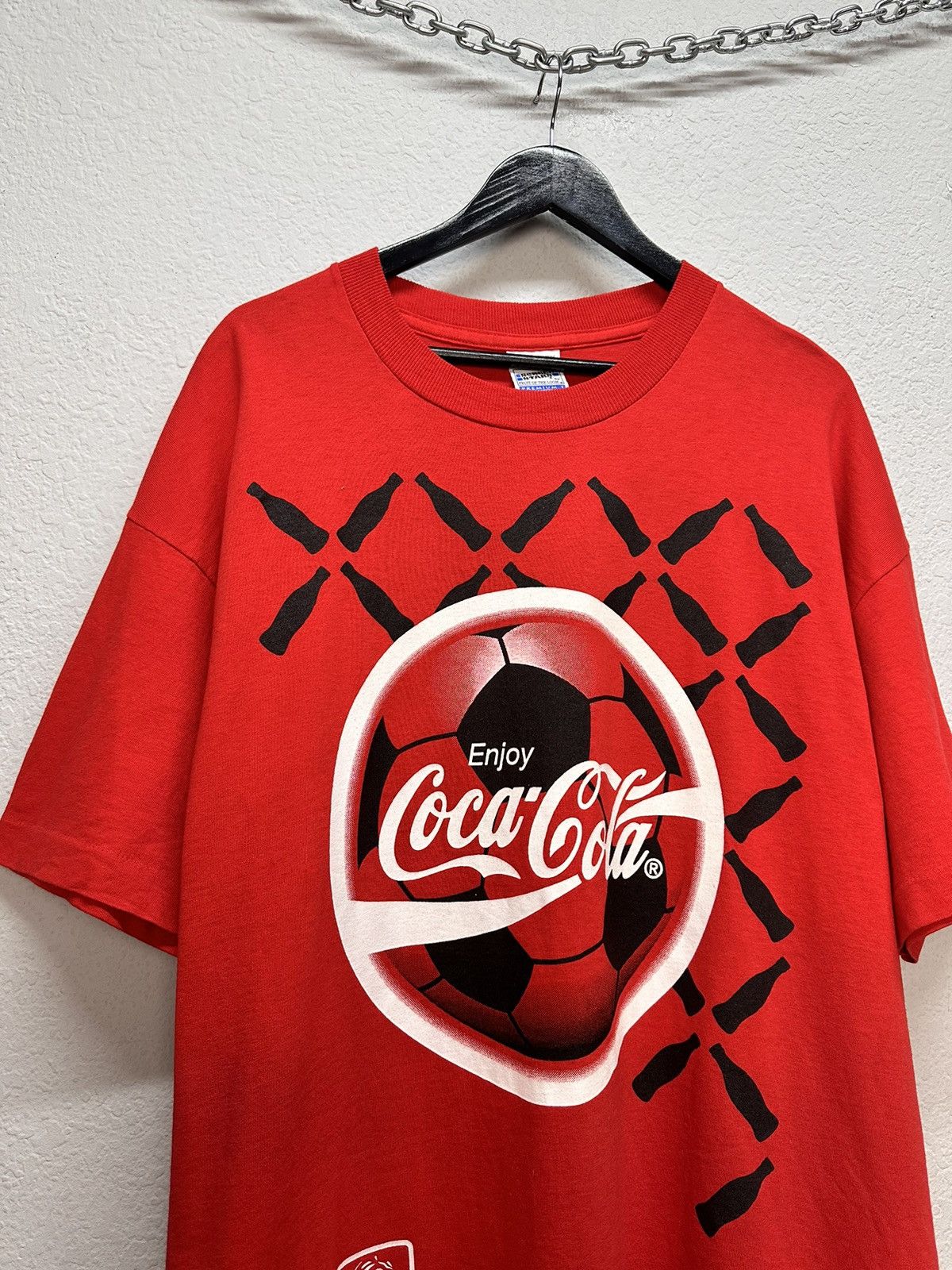 Coca Cola UEFA 1996 Euro Vintage 96 Coca Cola England Football Soccer Size US XL / EU 56 / 4 - 3 Thumbnail
