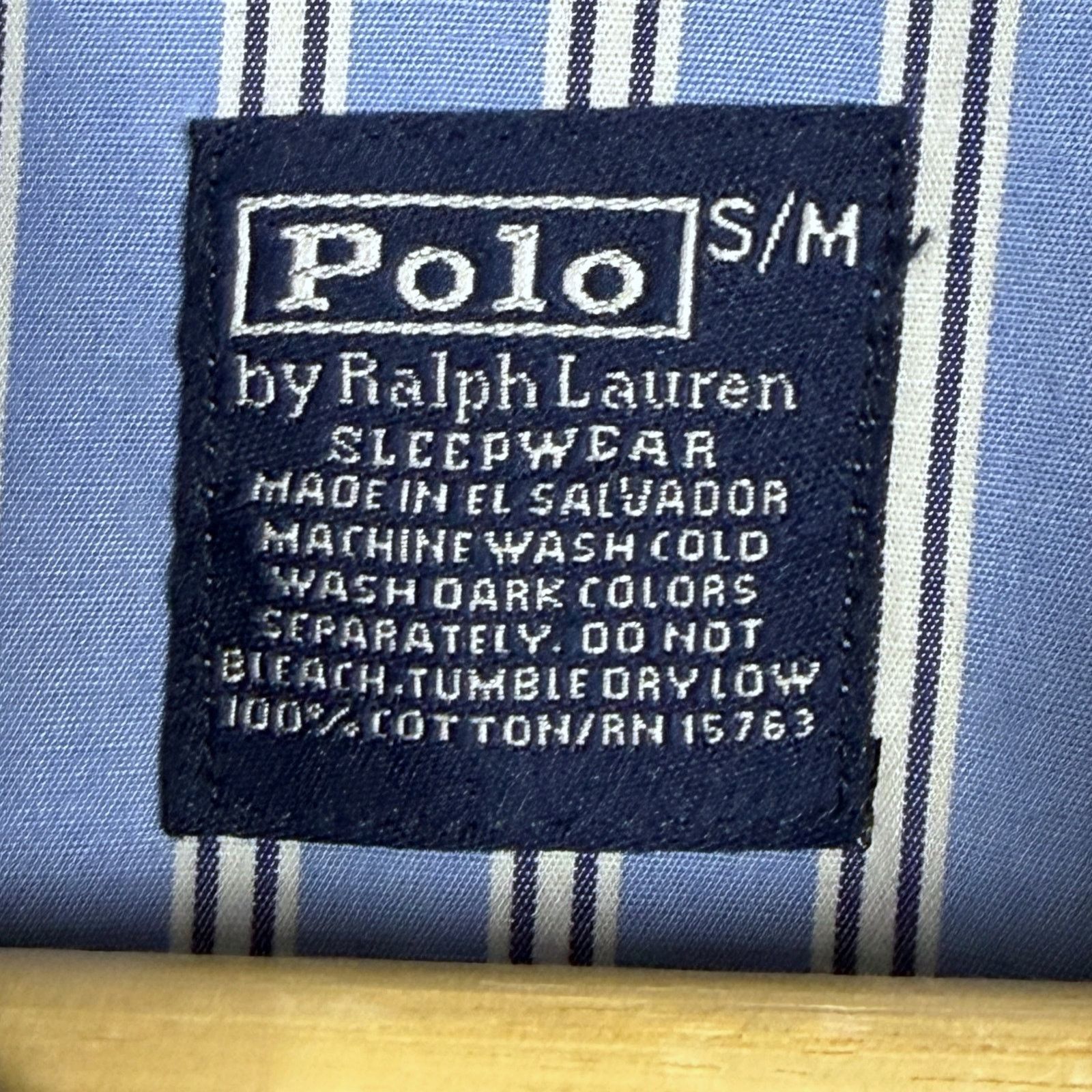 Polo Ralph Lauren Polo Ralph Lauren Mens S/M Blue White Striped Pajama Shirt Size ONE SIZE - 7 Thumbnail