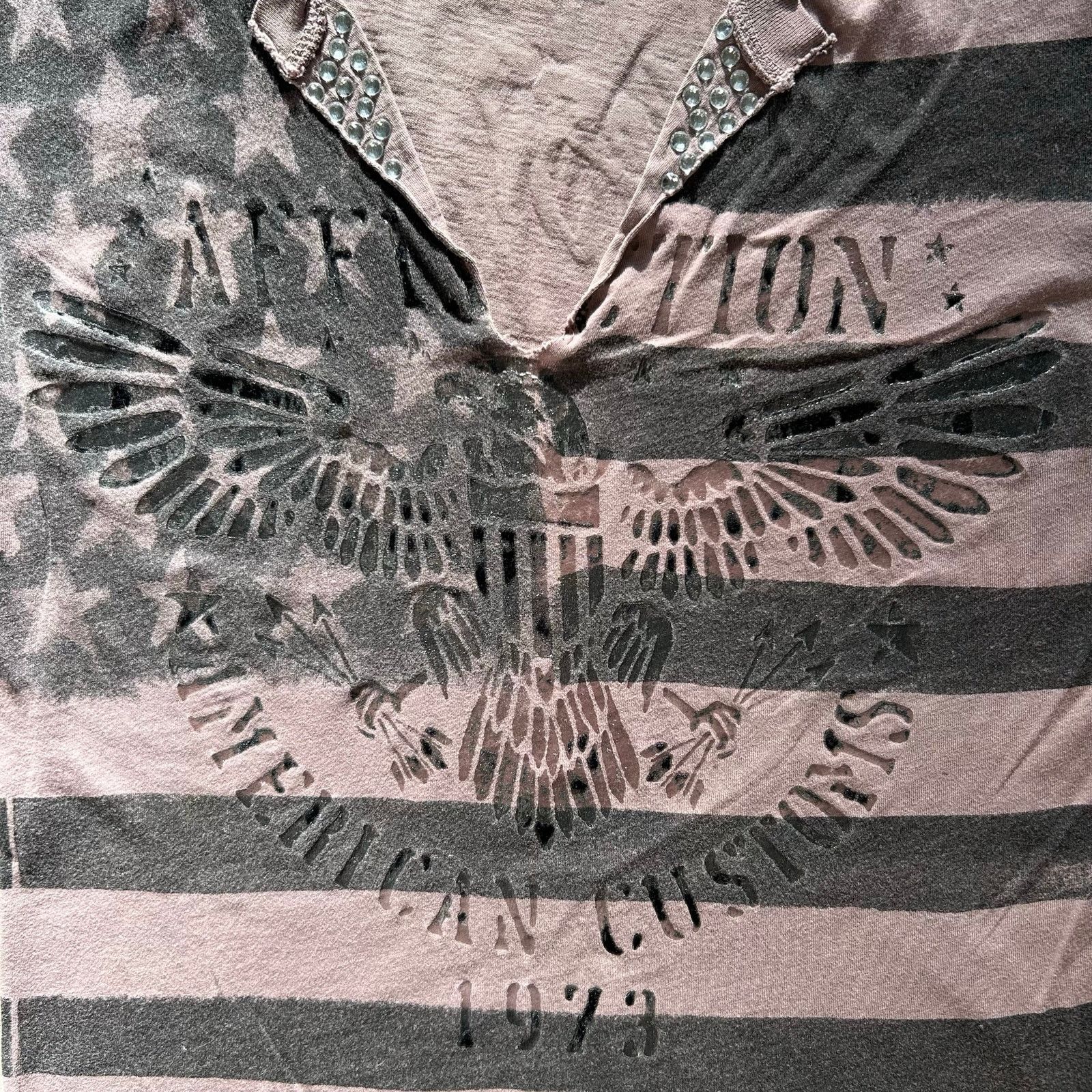Affliction Vintage y2k Affliction Eagle V-Neck Studded punk style Shirt Size L / US 10 / IT 46 - 2 Thumbnail